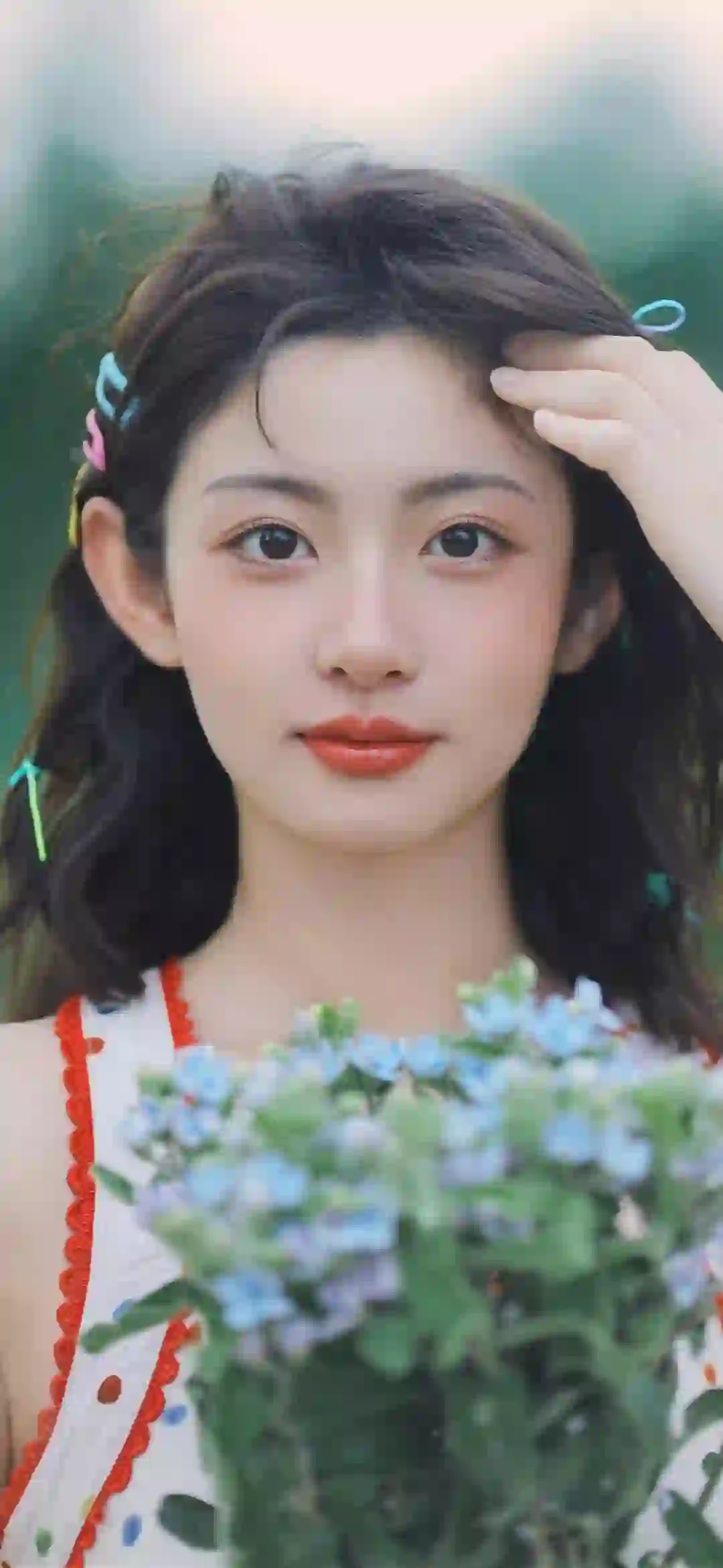 明星 赵晴 长发美女 可爱 微笑女孩