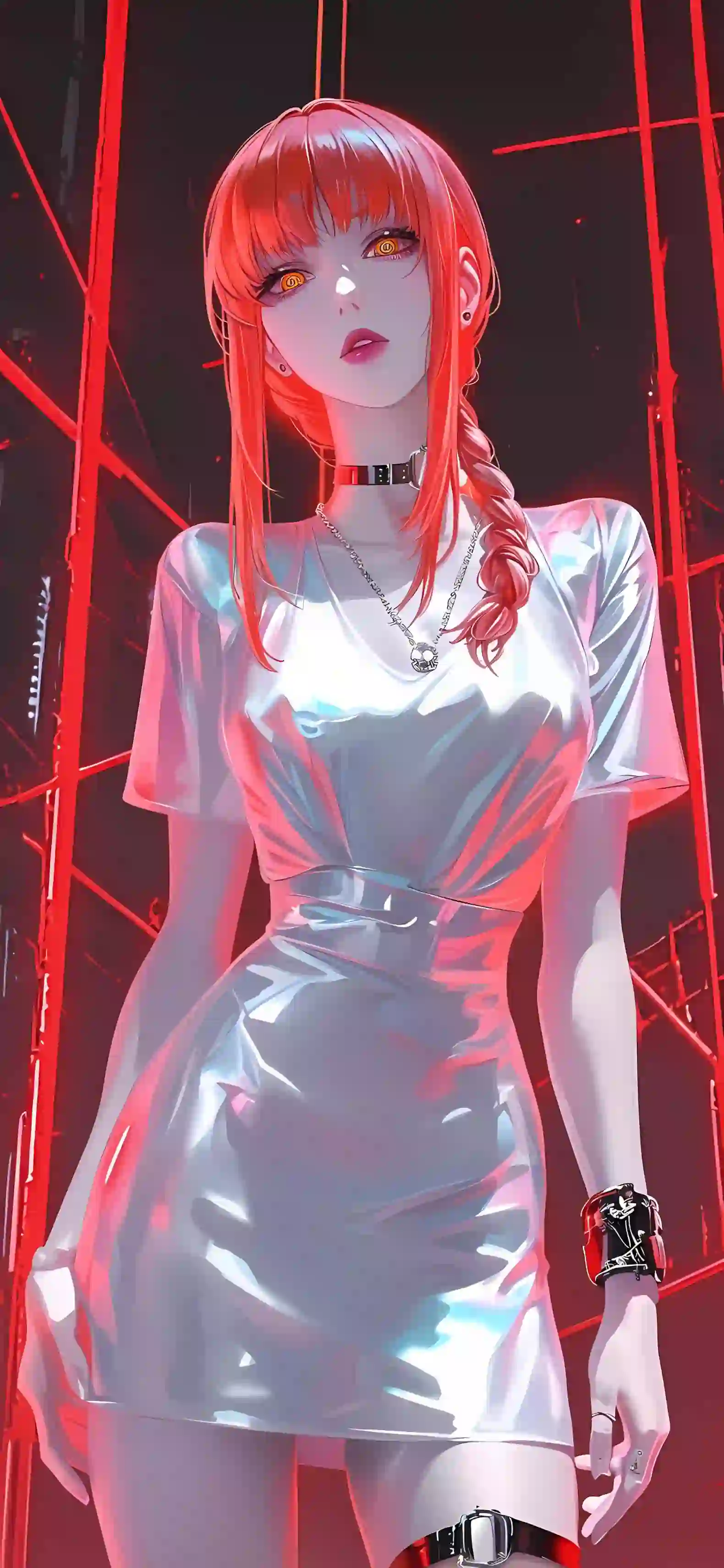 ai 动漫女孩 二次元 性感美女 红色头发