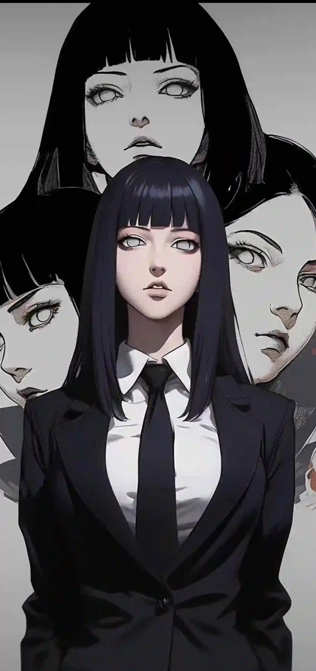 动漫女孩 二次元 黑色衣服 