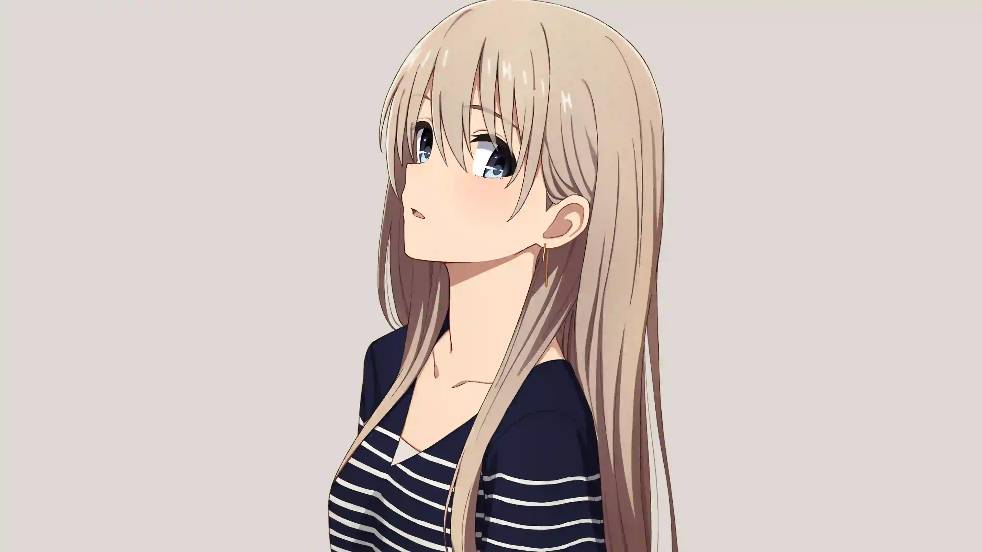 二次元动漫女孩 条纹衣服