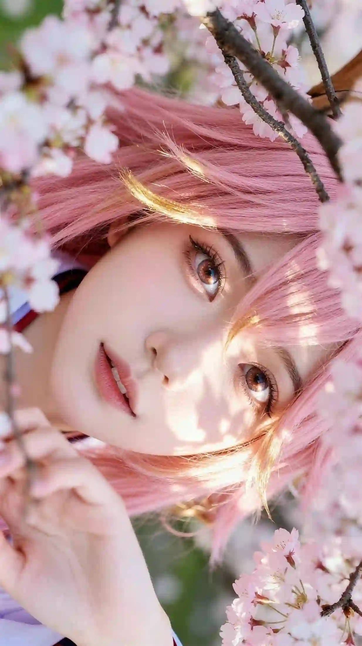 八重神子 Coser 桃花 粉红色头发