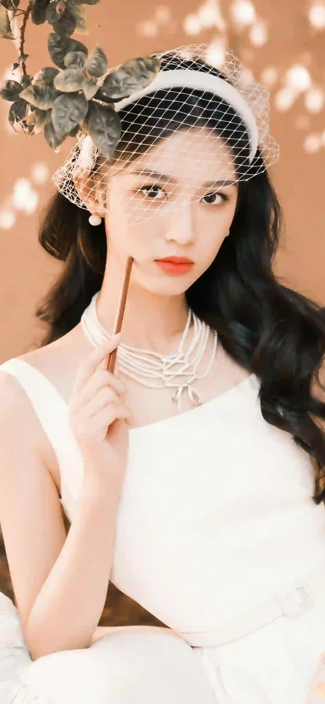 长发美女 白色长裙 清纯美女 