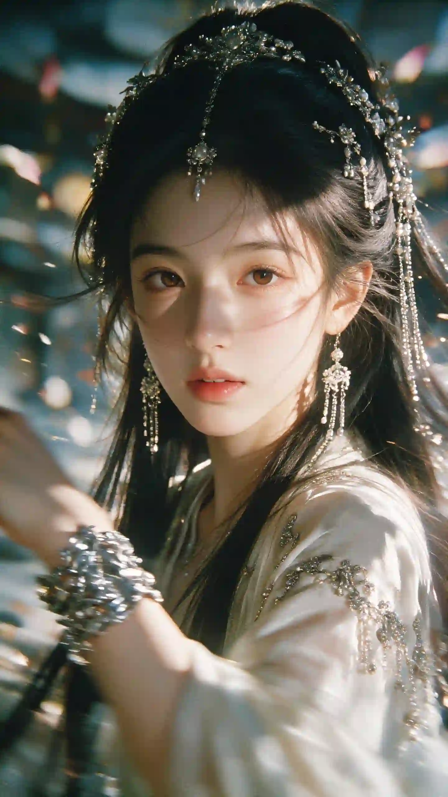 古风 汉服 银饰 美人 肖像 华丽