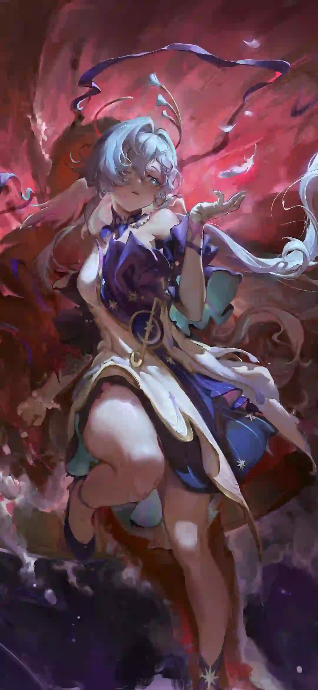 动漫女孩 二次元女孩  红色