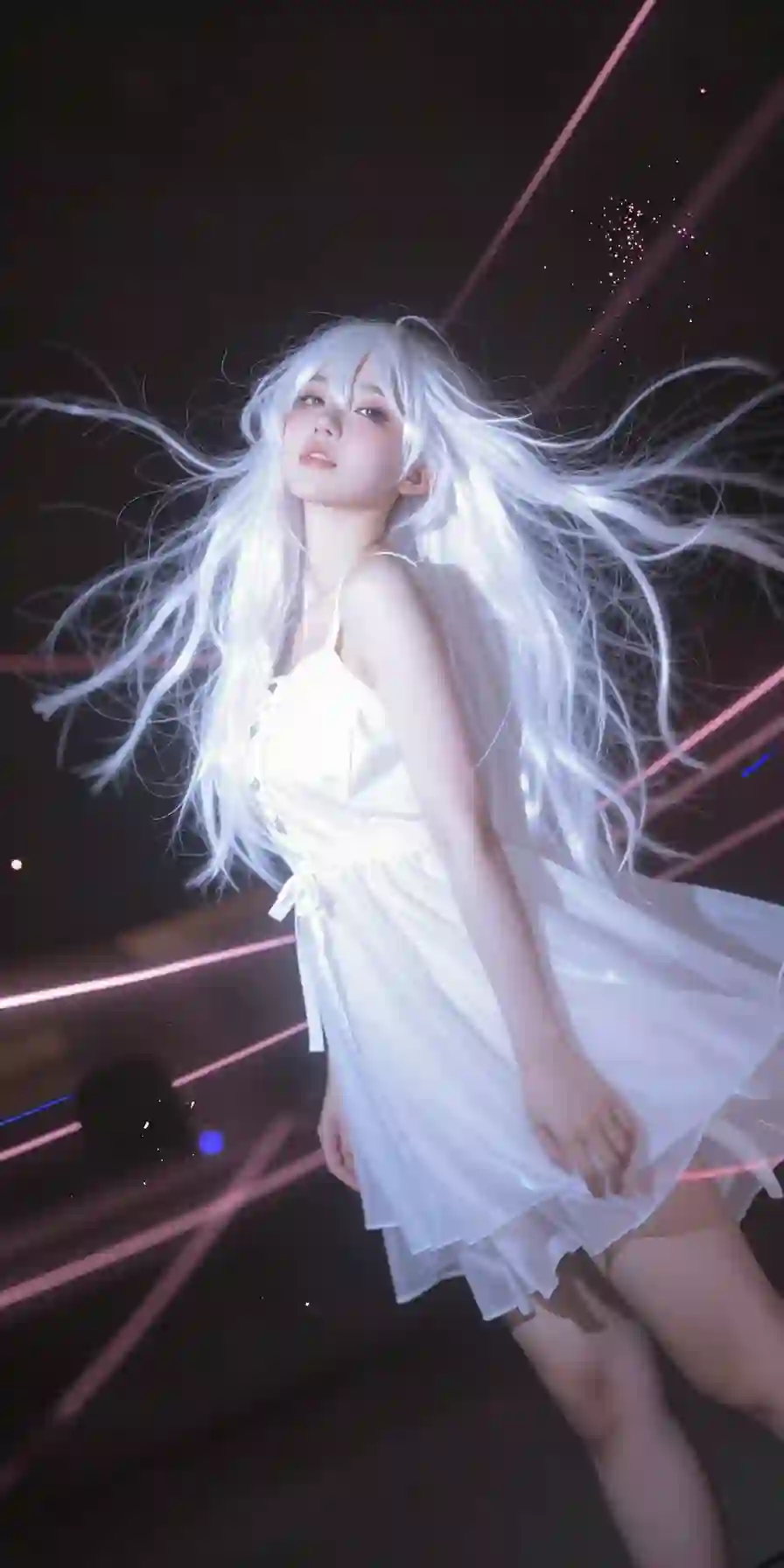白色长发 白色吊带 性感 清纯 唯美 超现实主义