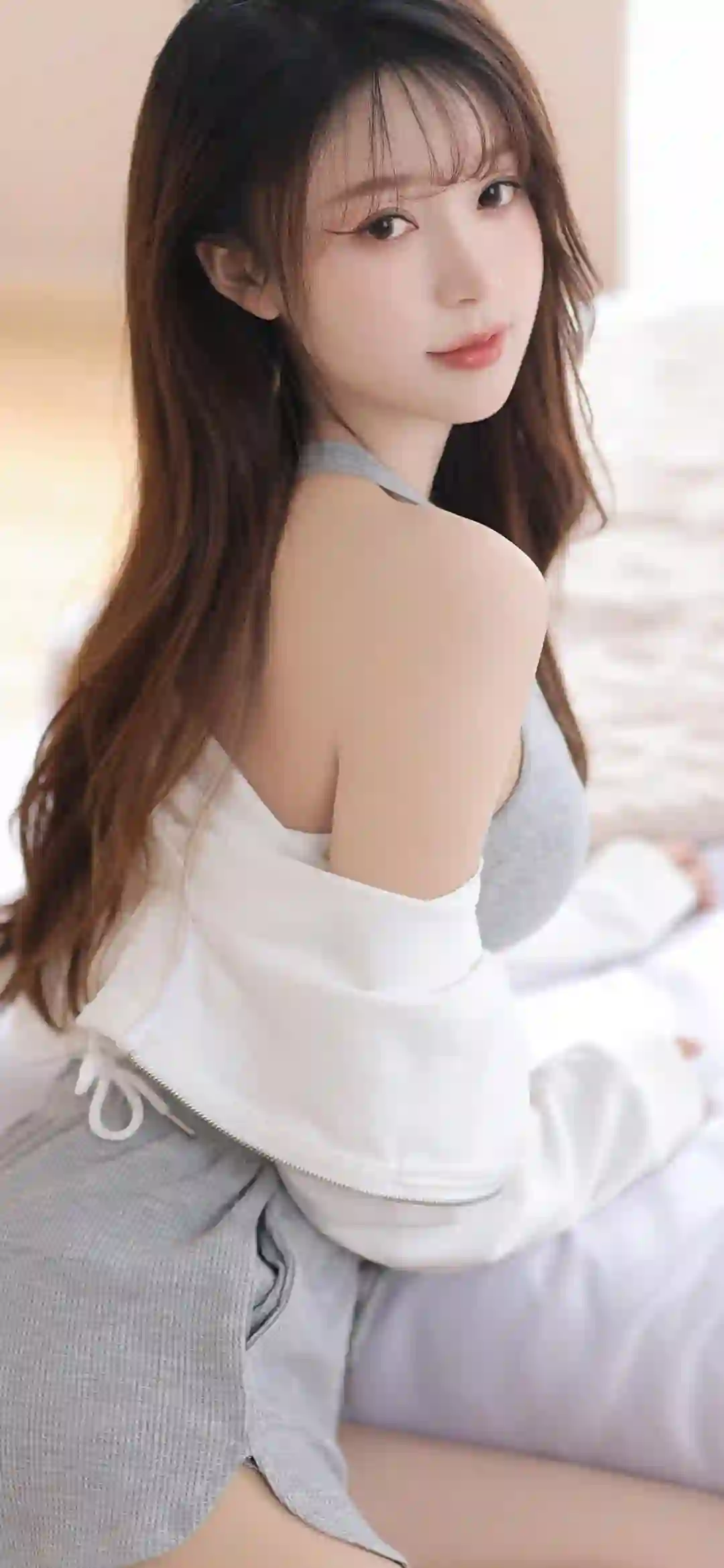 长发可爱美女 居家写真 