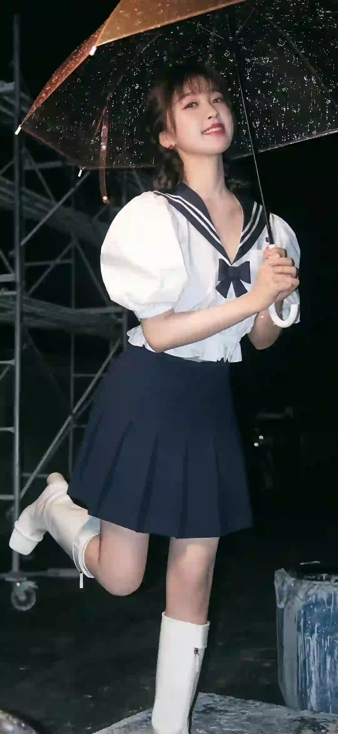 jk 甜美女孩 虞书欣 雨伞 氛围感