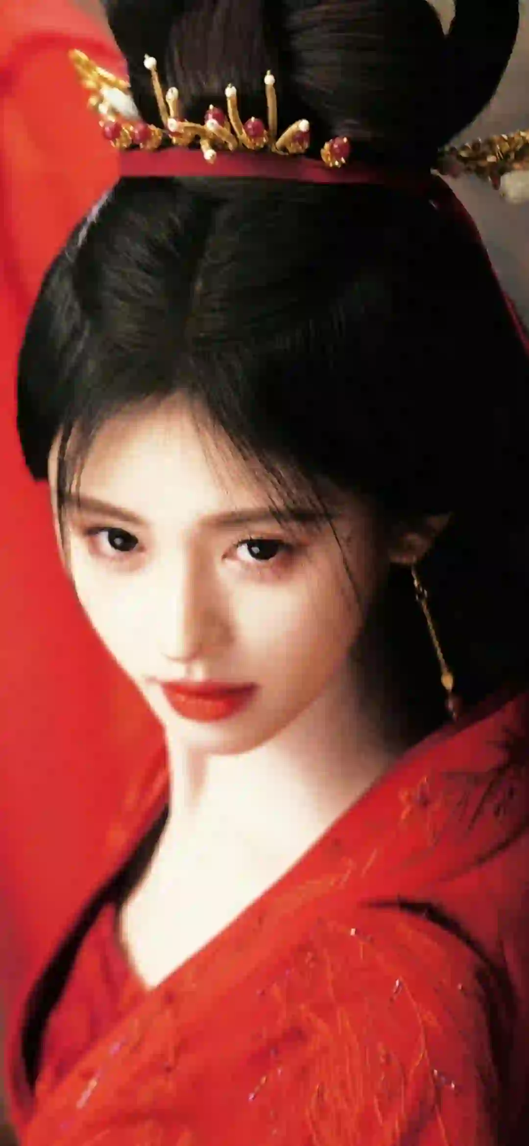 美女明星 鞠婧祎 红色汉服美女