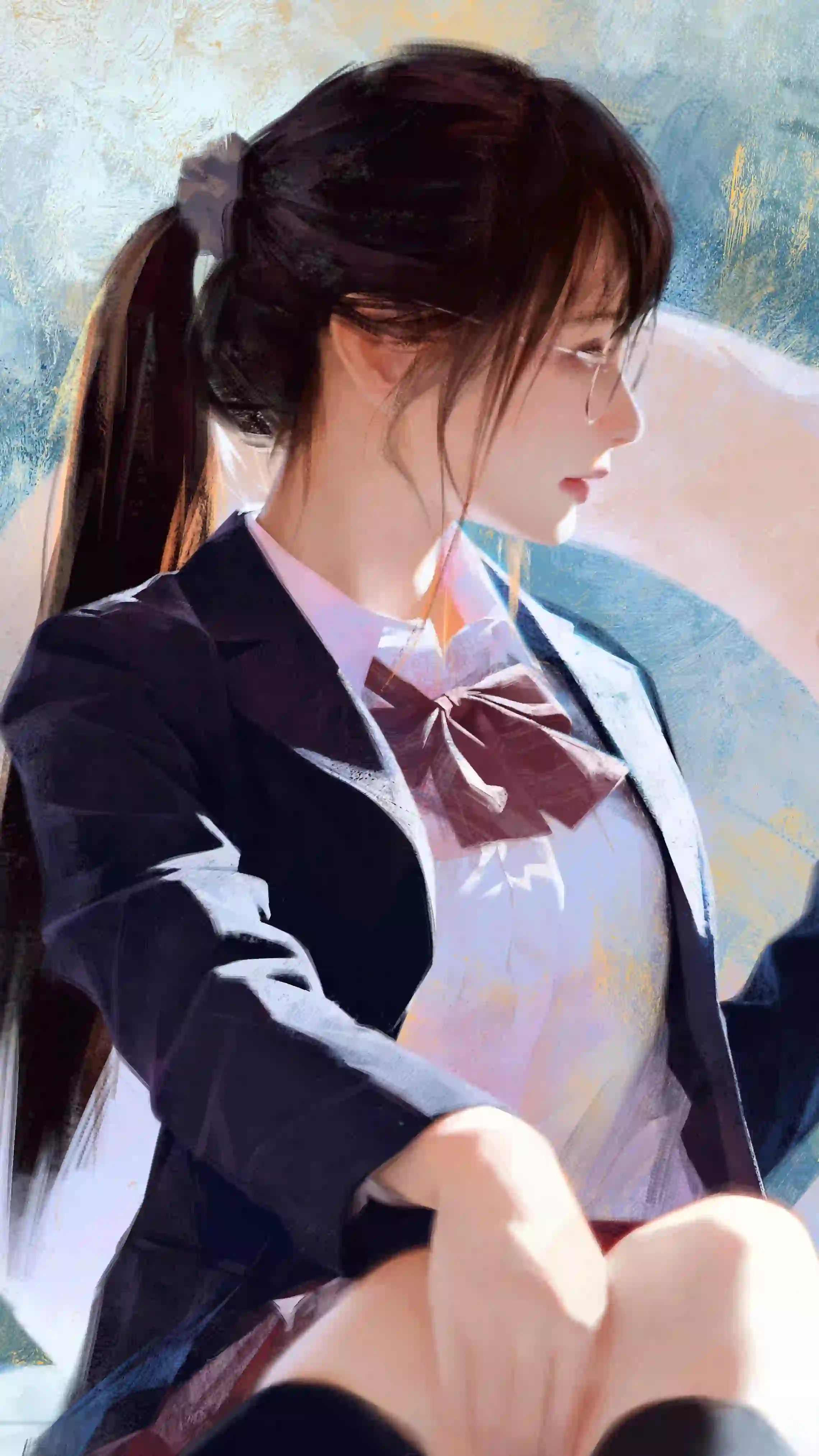 长发jk美女 厚涂风格