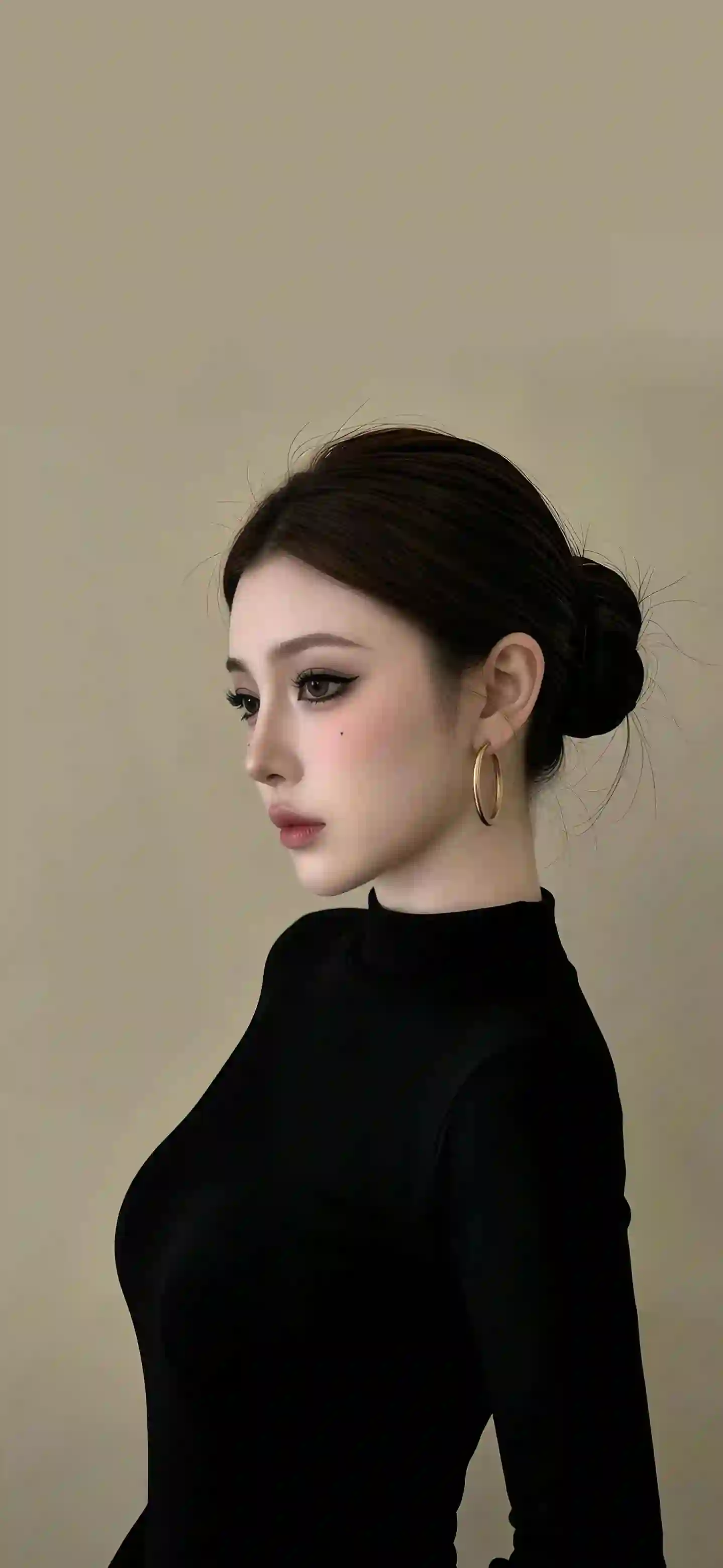 盘发 黑衣 侧颜 优雅 人像 摄影