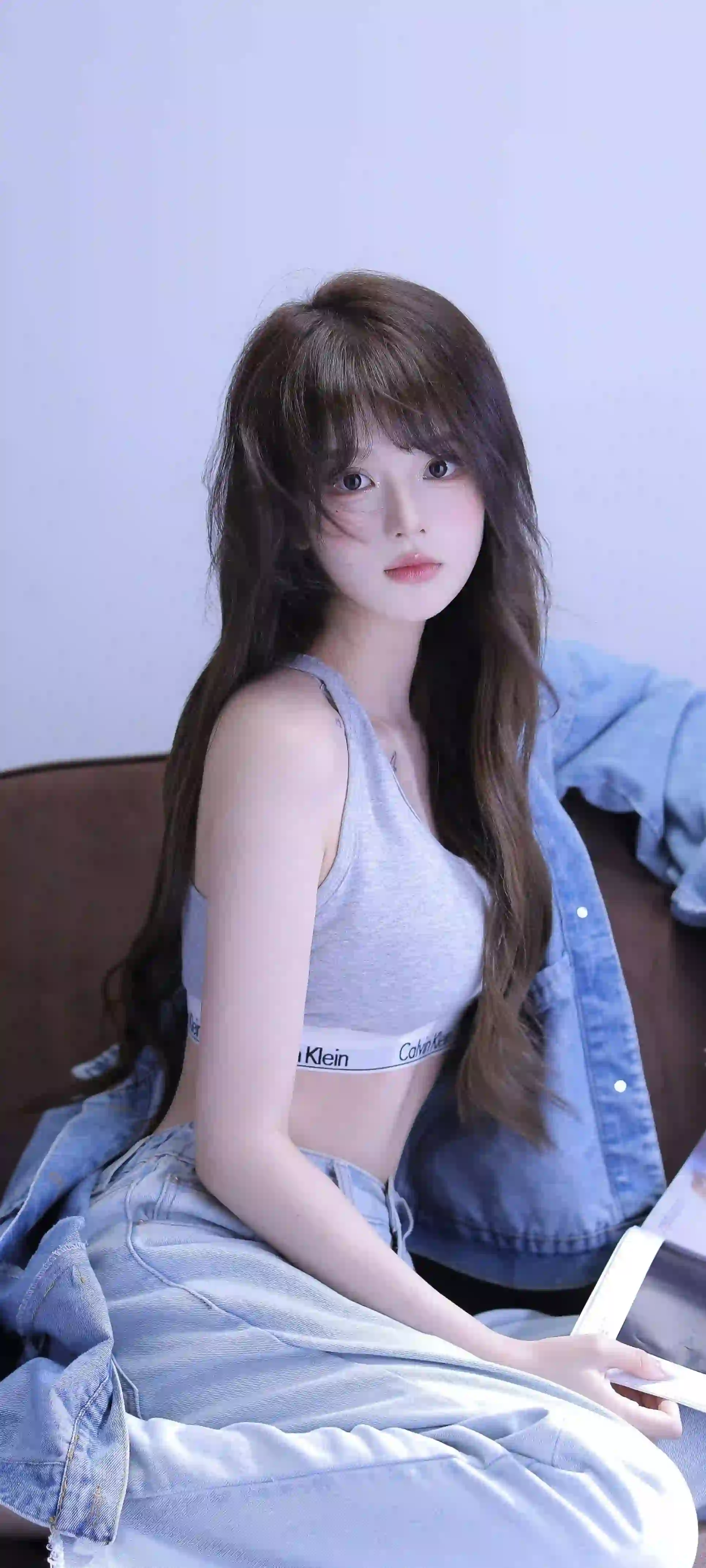 长发清纯美女 运动装 清纯
