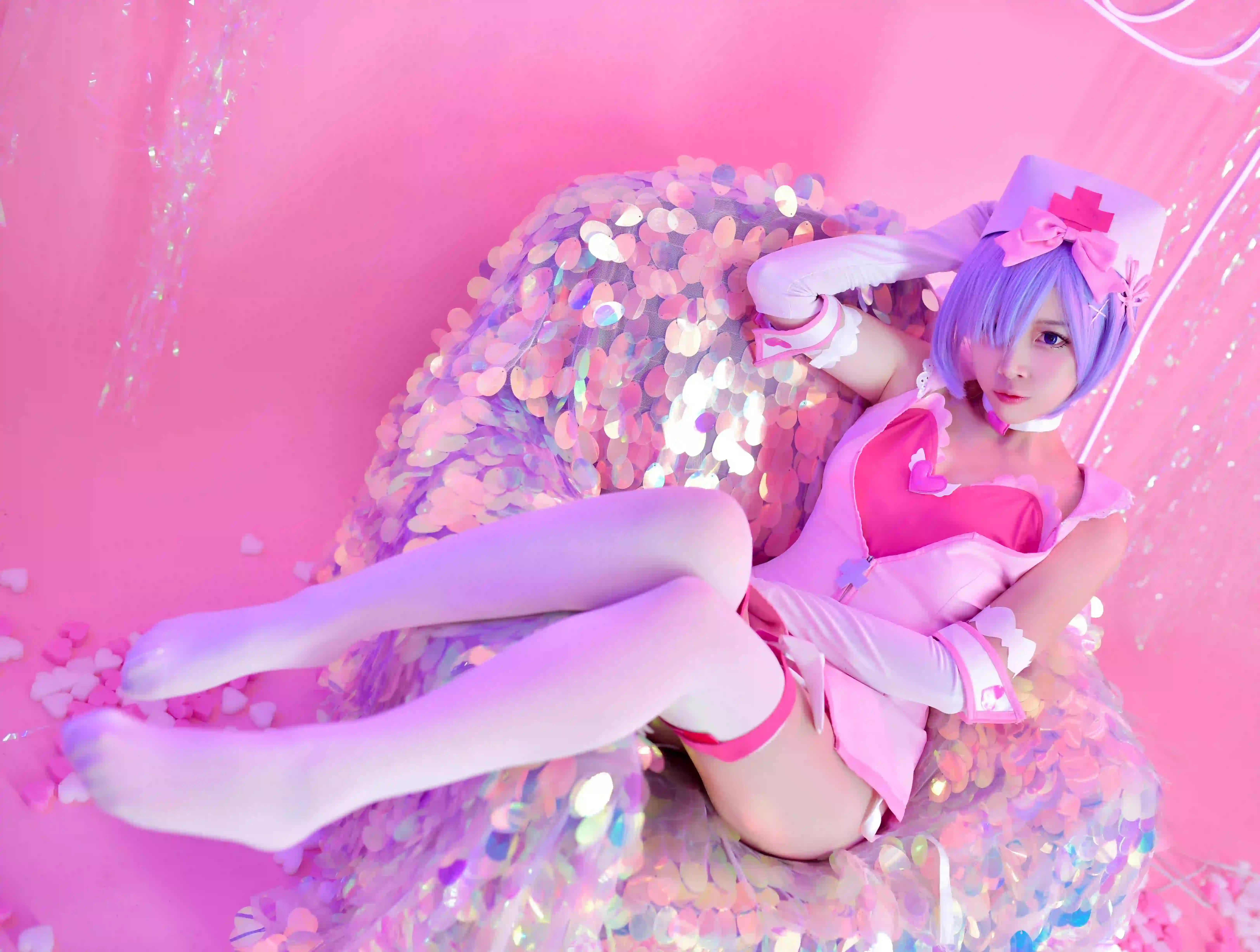 coser 粉红色氛围 长腿美女 长腿丝袜美女 