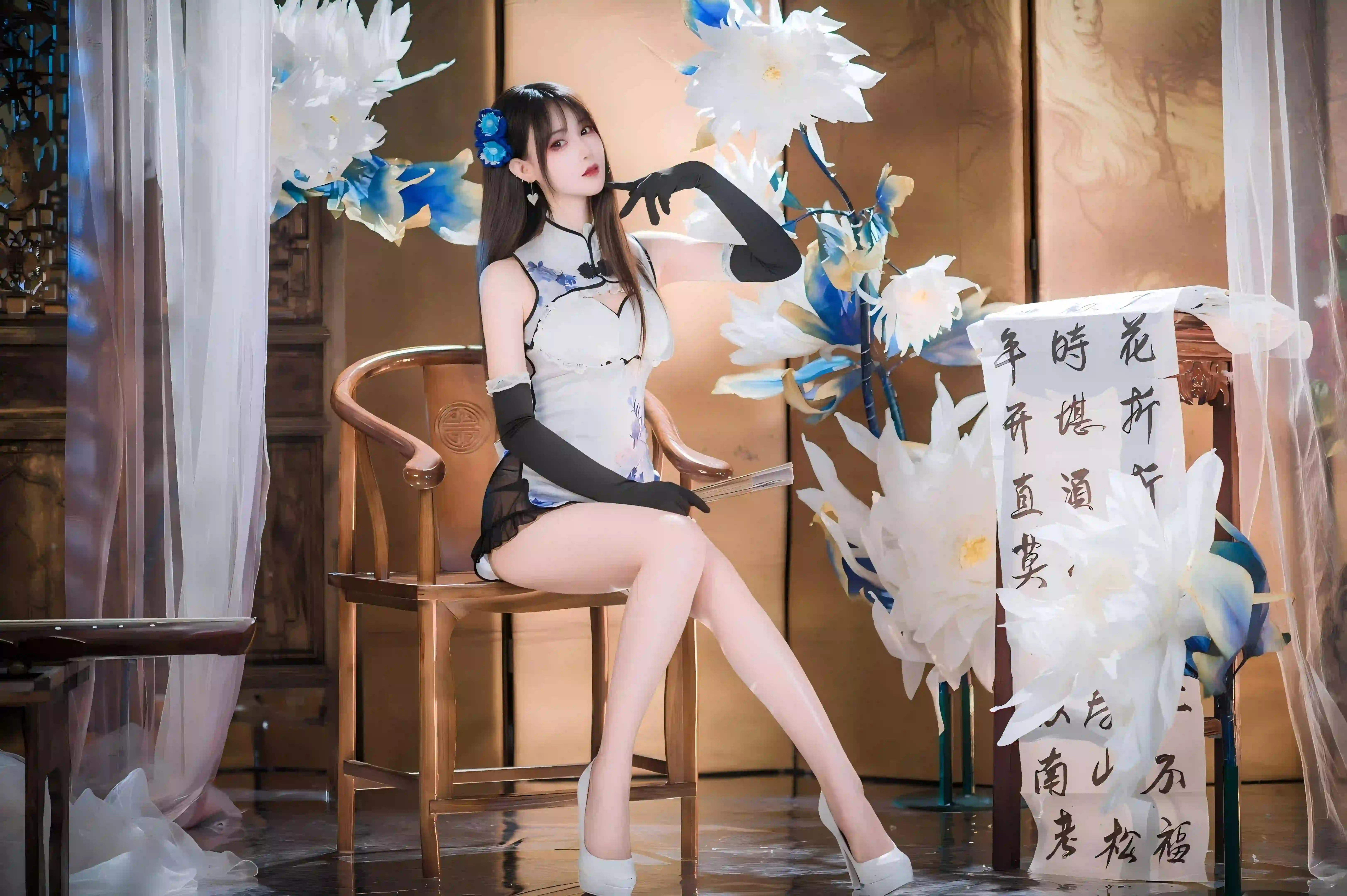 古风 旗袍 性感美女 优雅 长腿美女 优雅