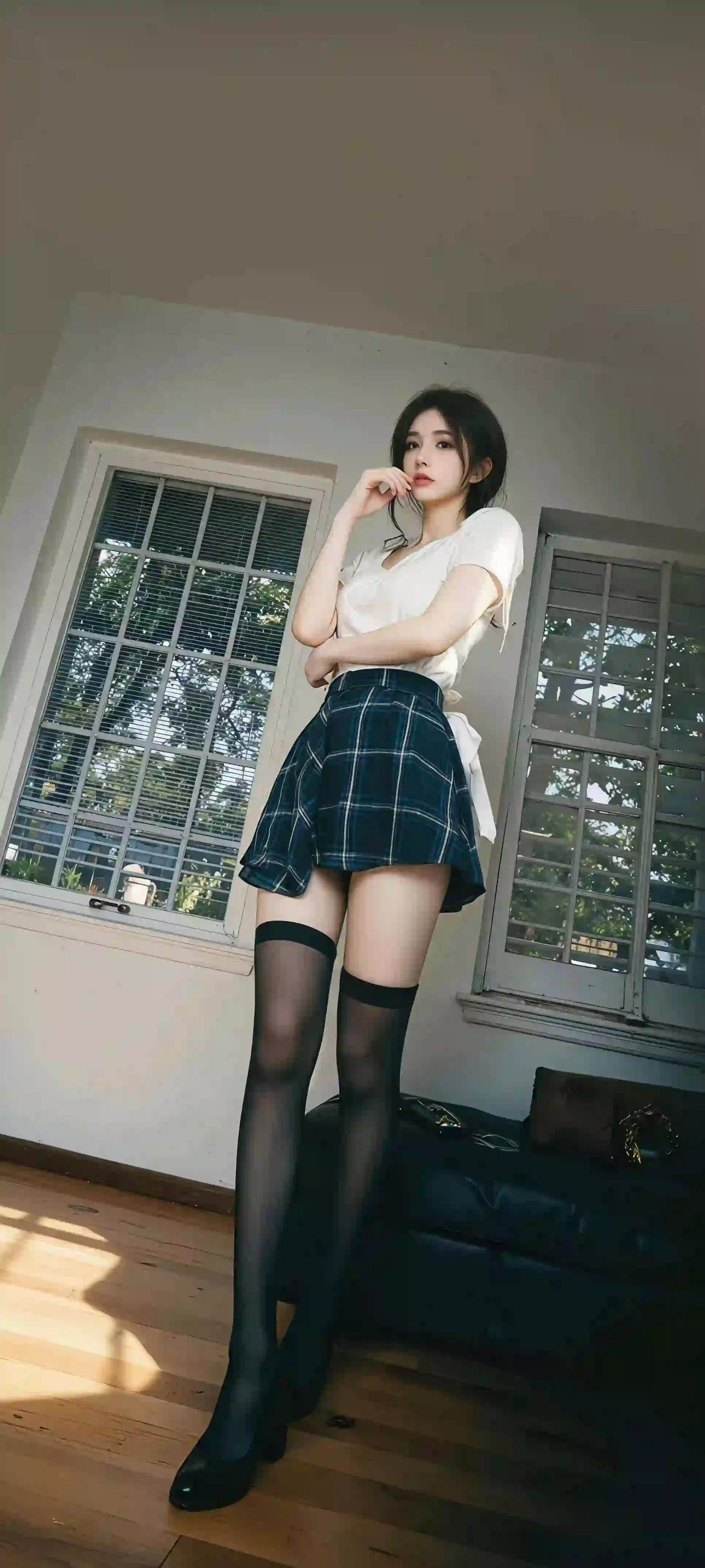 美女 长发美女 清纯美女 长腿黑丝美女 居家写真