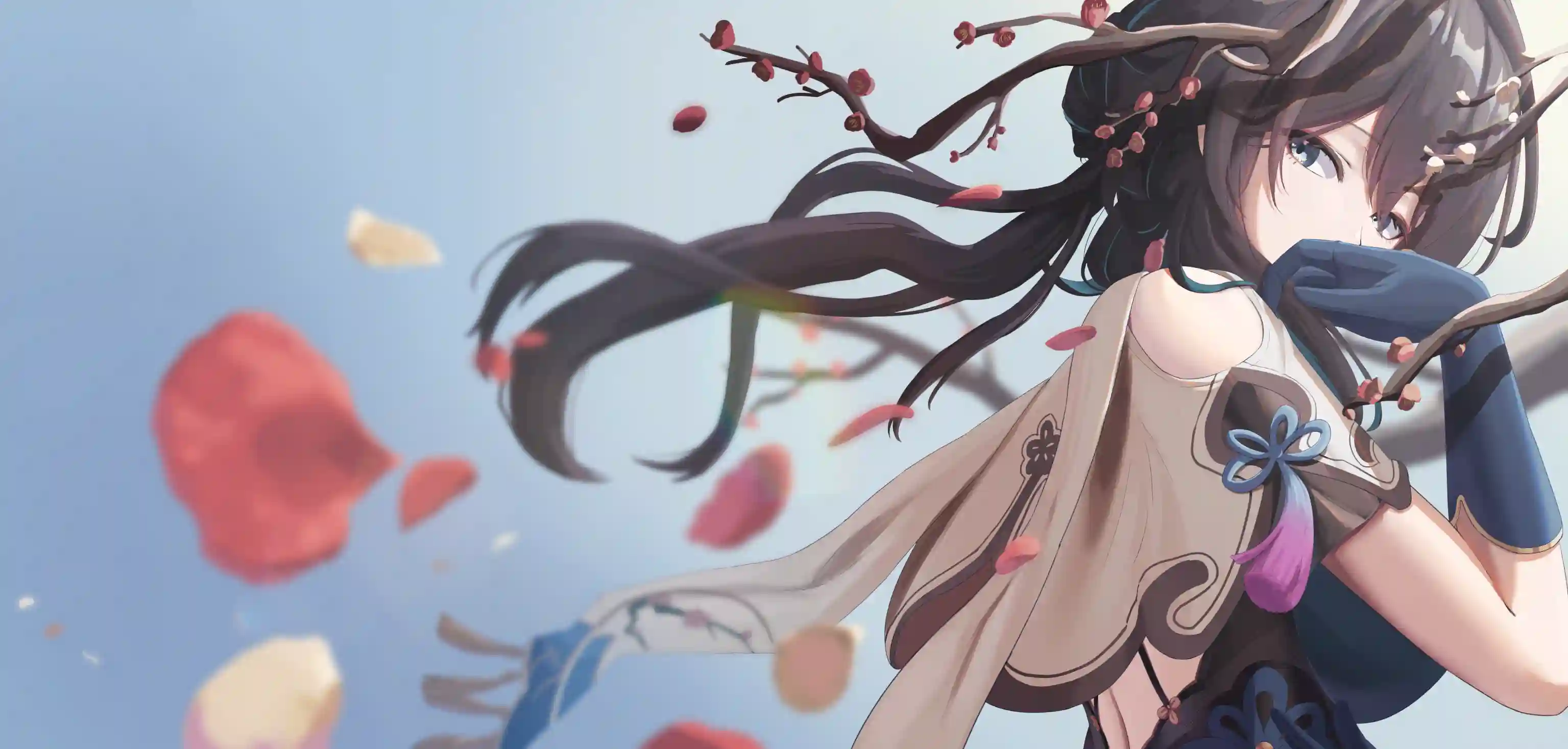 动漫女孩 二次元 桃花