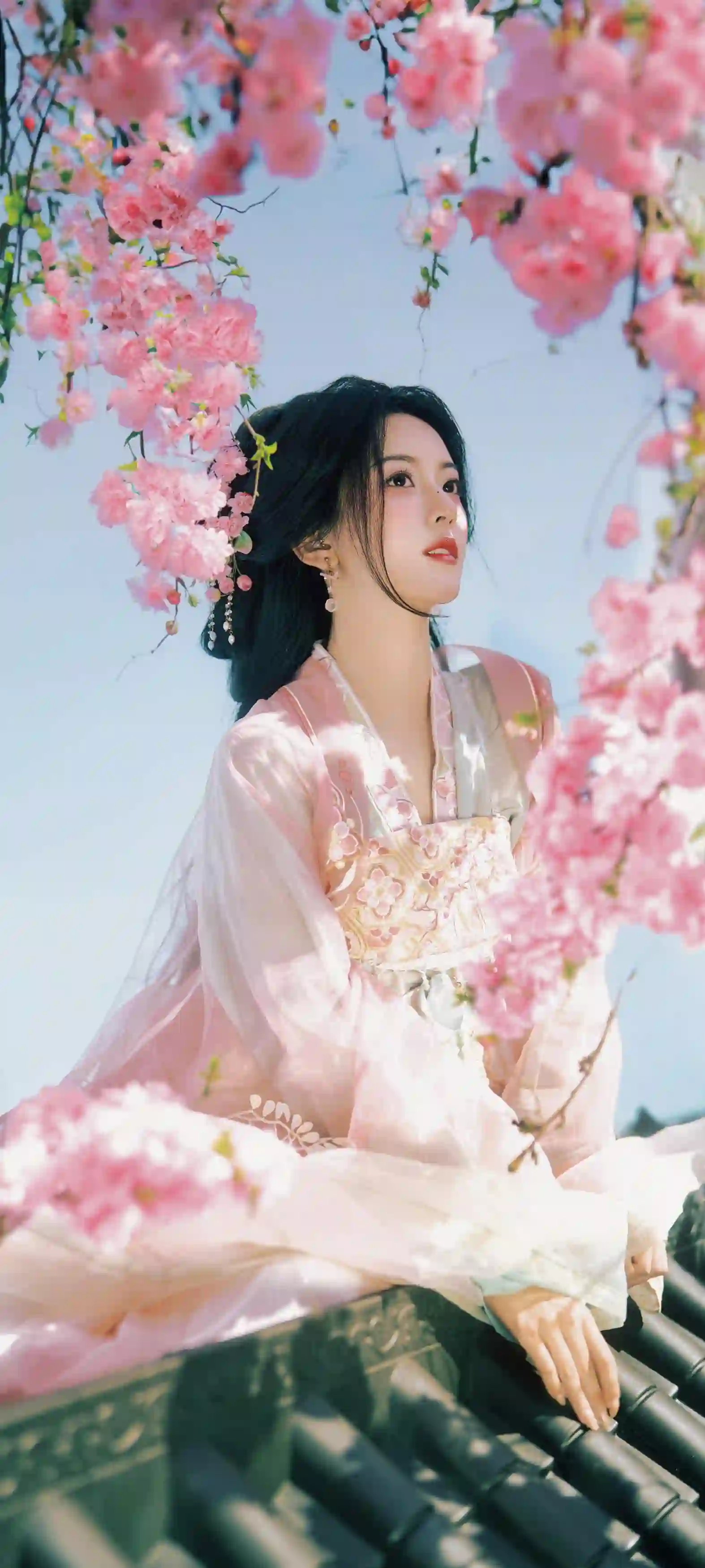 汉服古风美女 户外写真 花