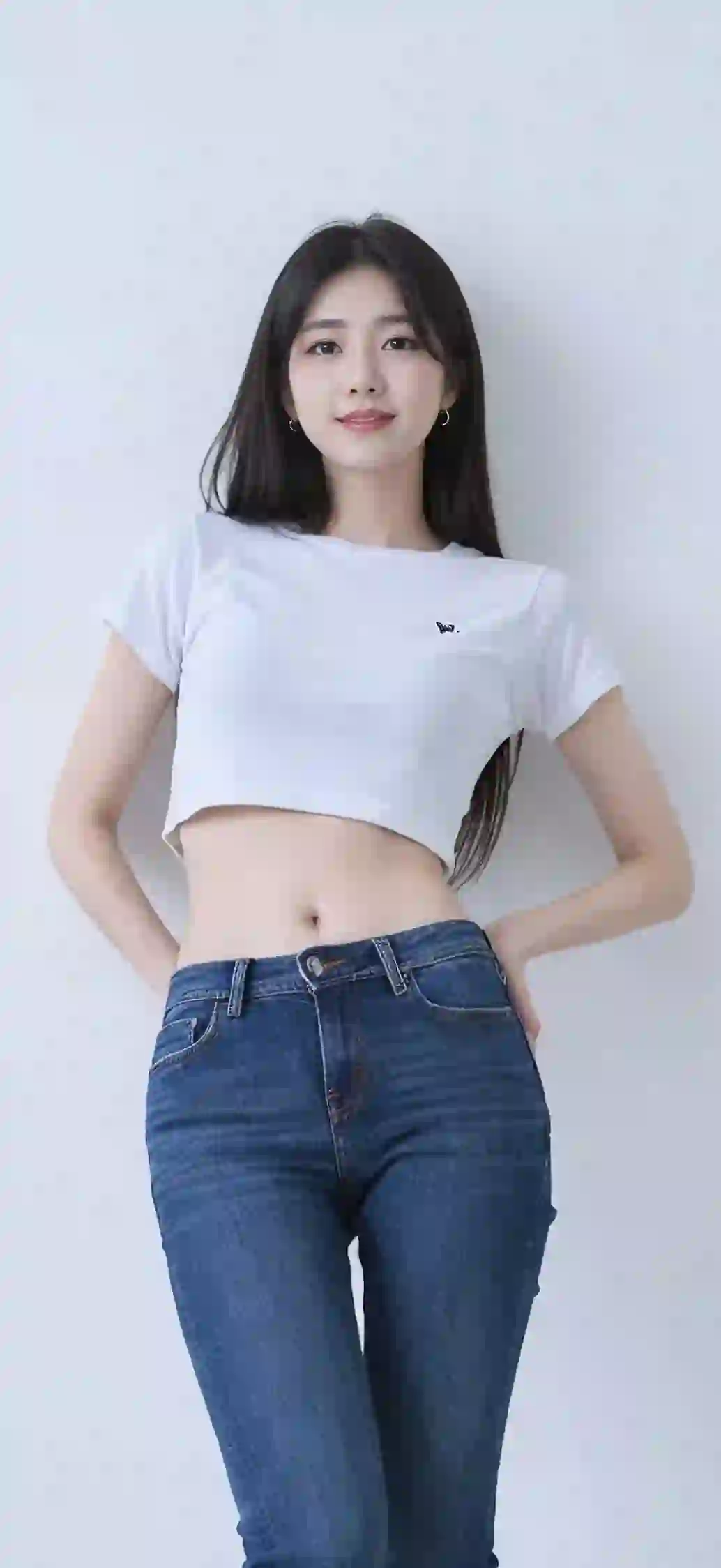 微笑 可爱女孩 清纯女孩 牛仔穿搭
