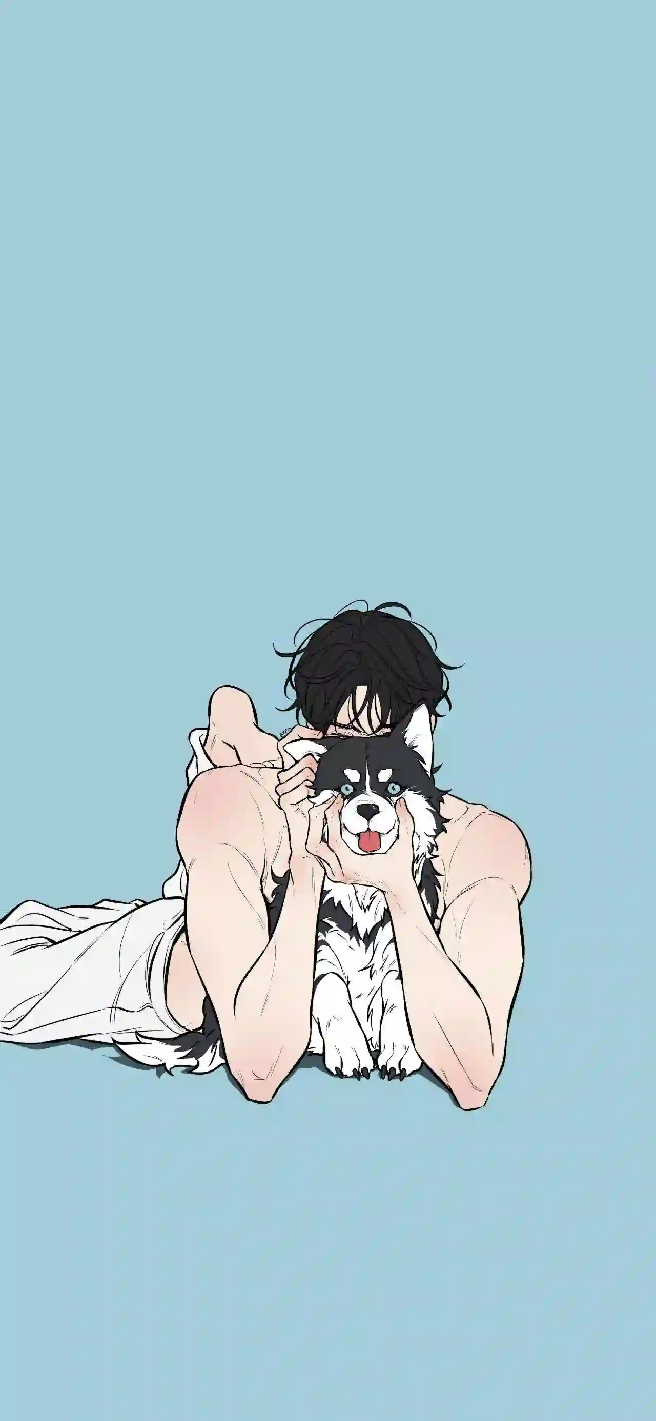 插画风格 动漫 二次元 哈士奇 肌肉