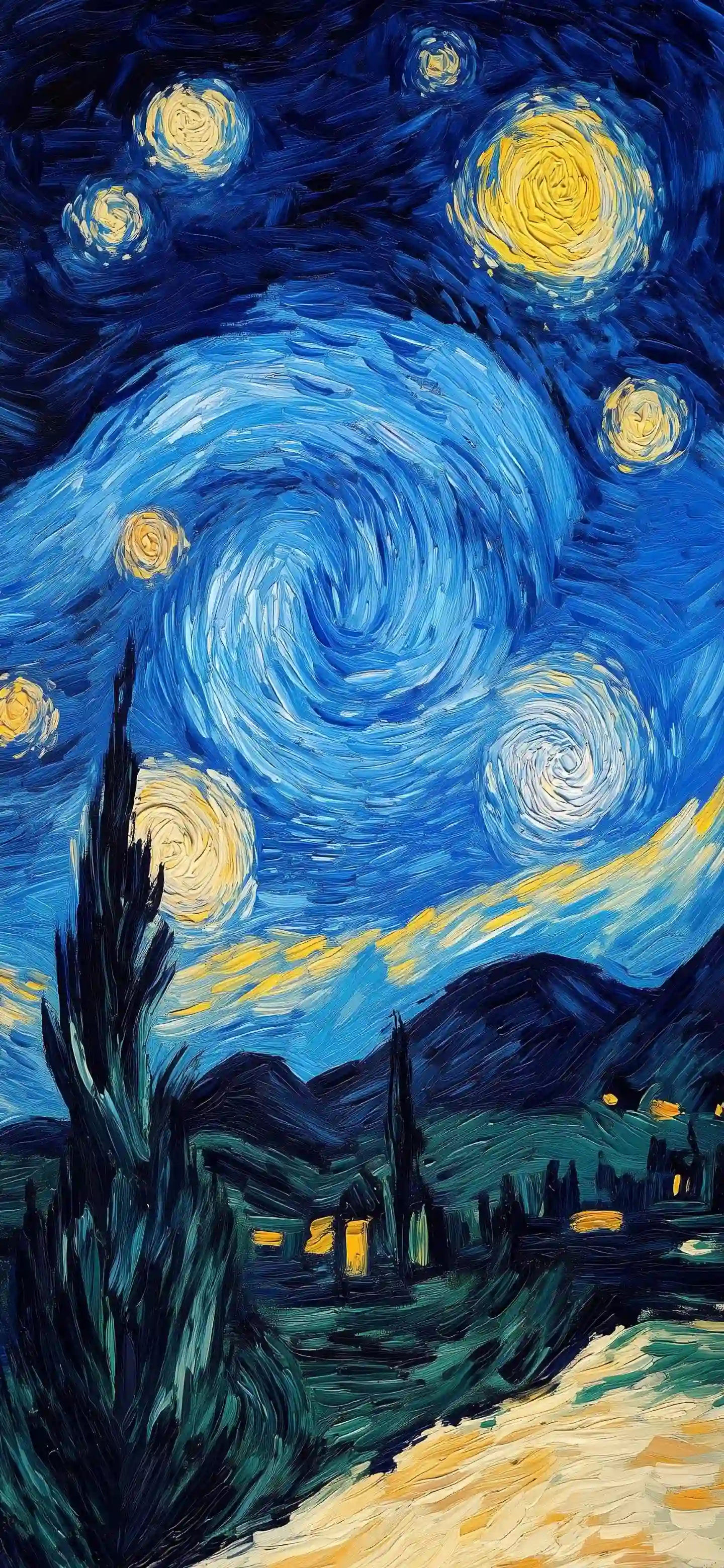 梵高 星月夜 油画 夜景 艺术
