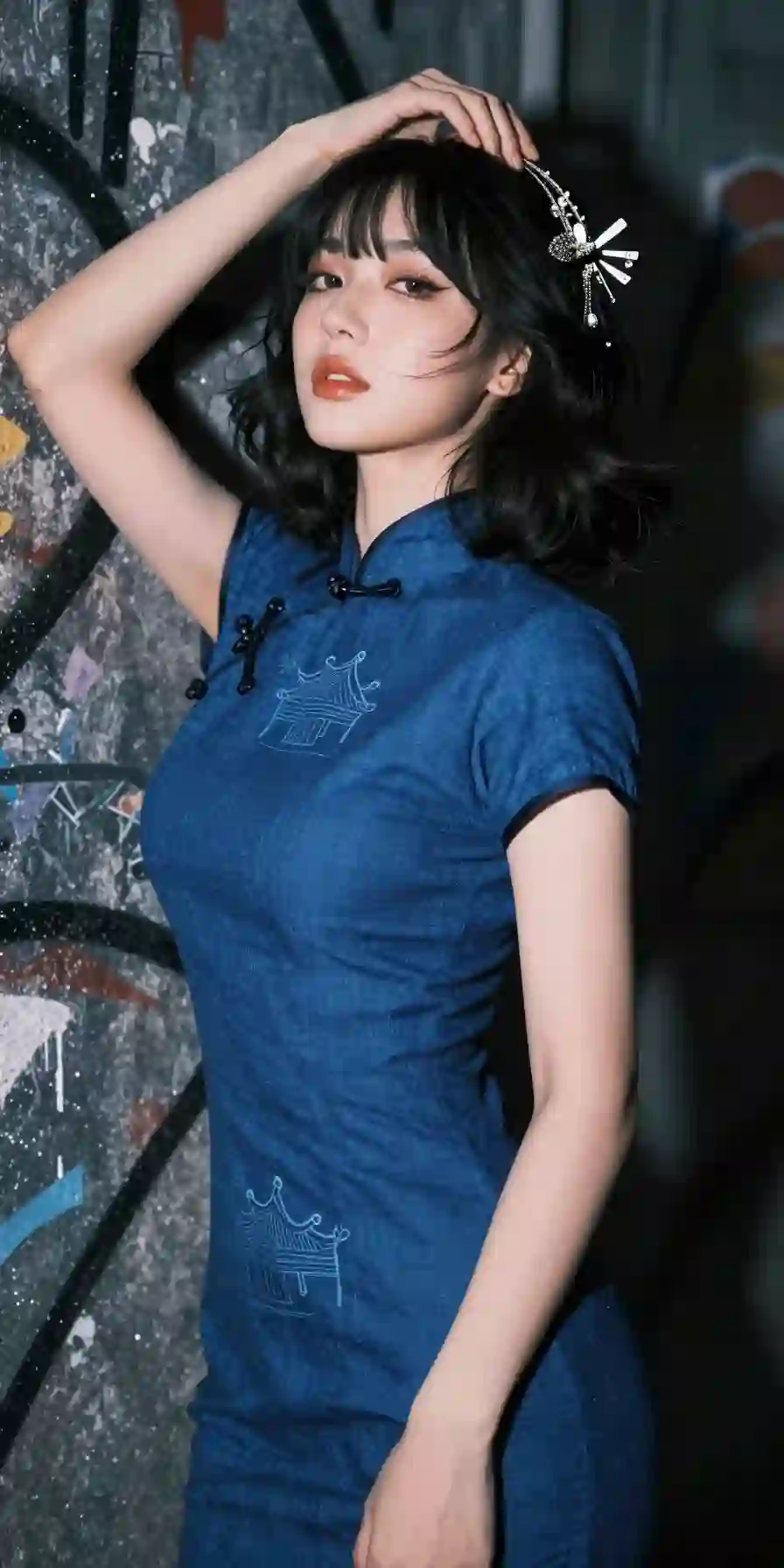 旗袍美女 长发性感美女 个性 御姐