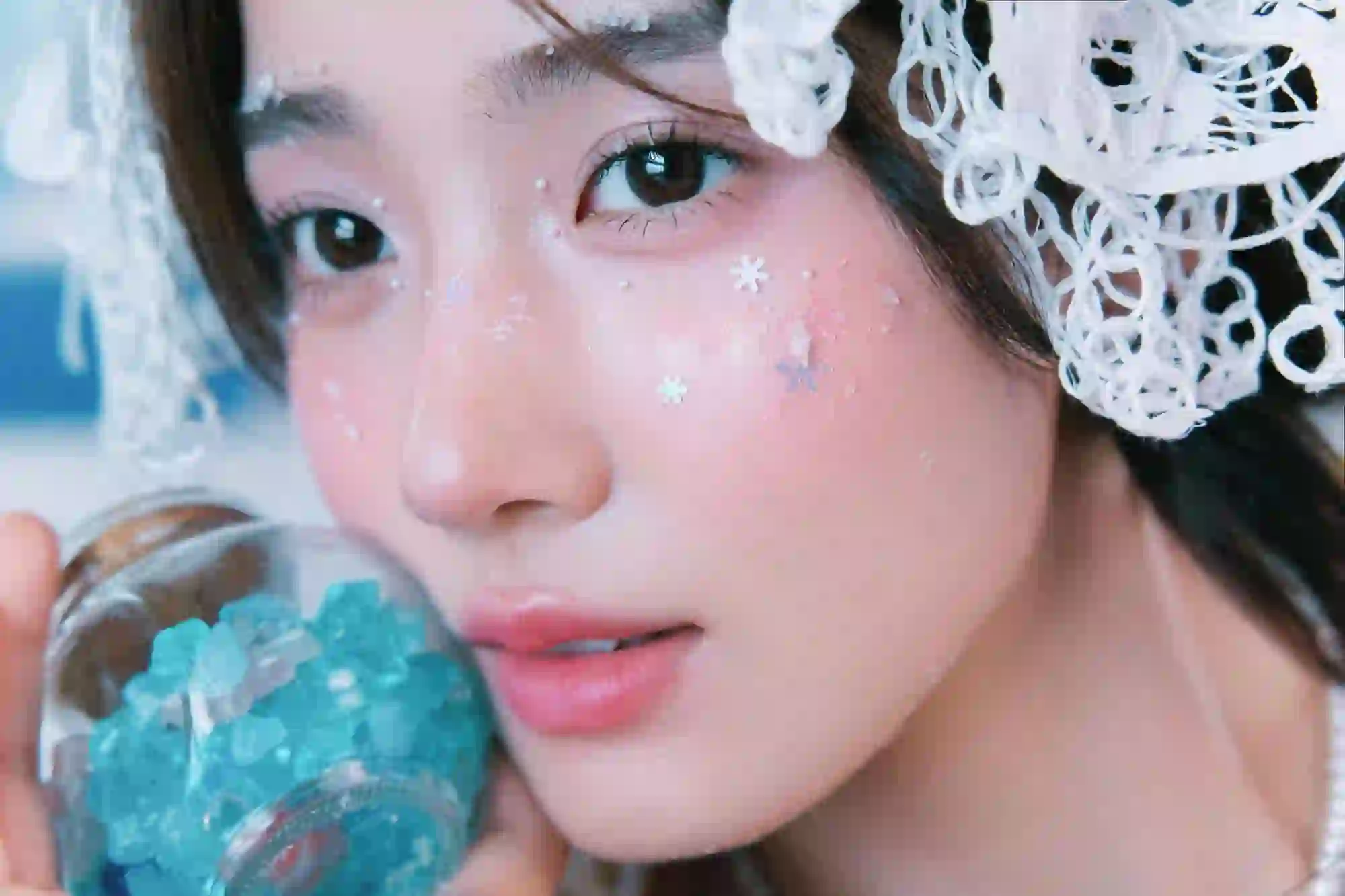 卢昱晓 长发清纯美女 写真 点缀