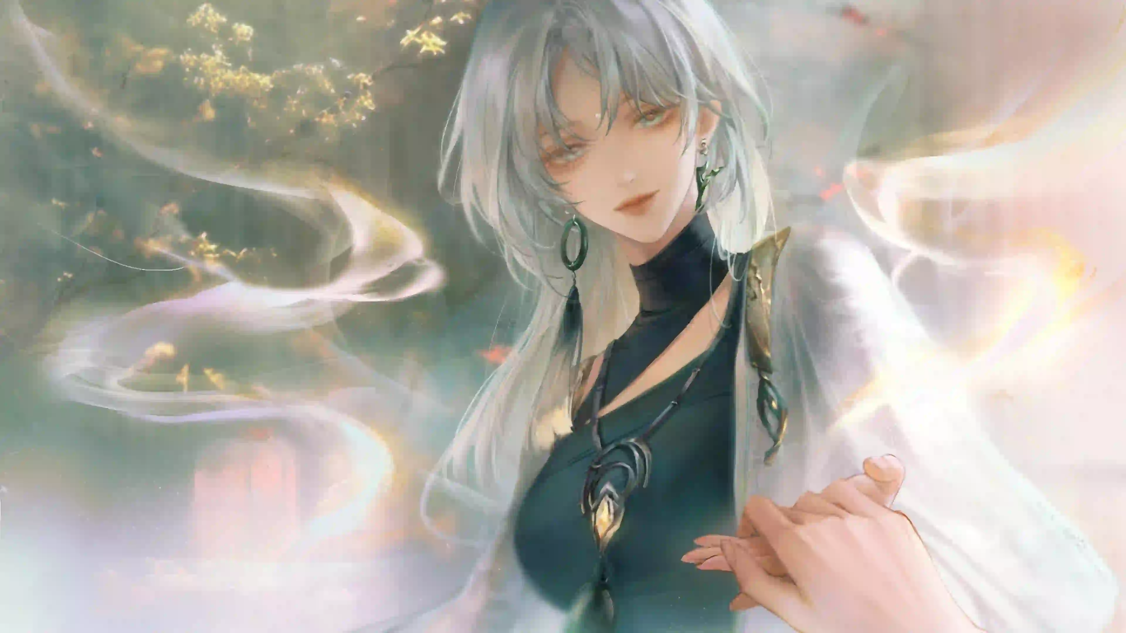 动漫女孩 二次元 白发女孩