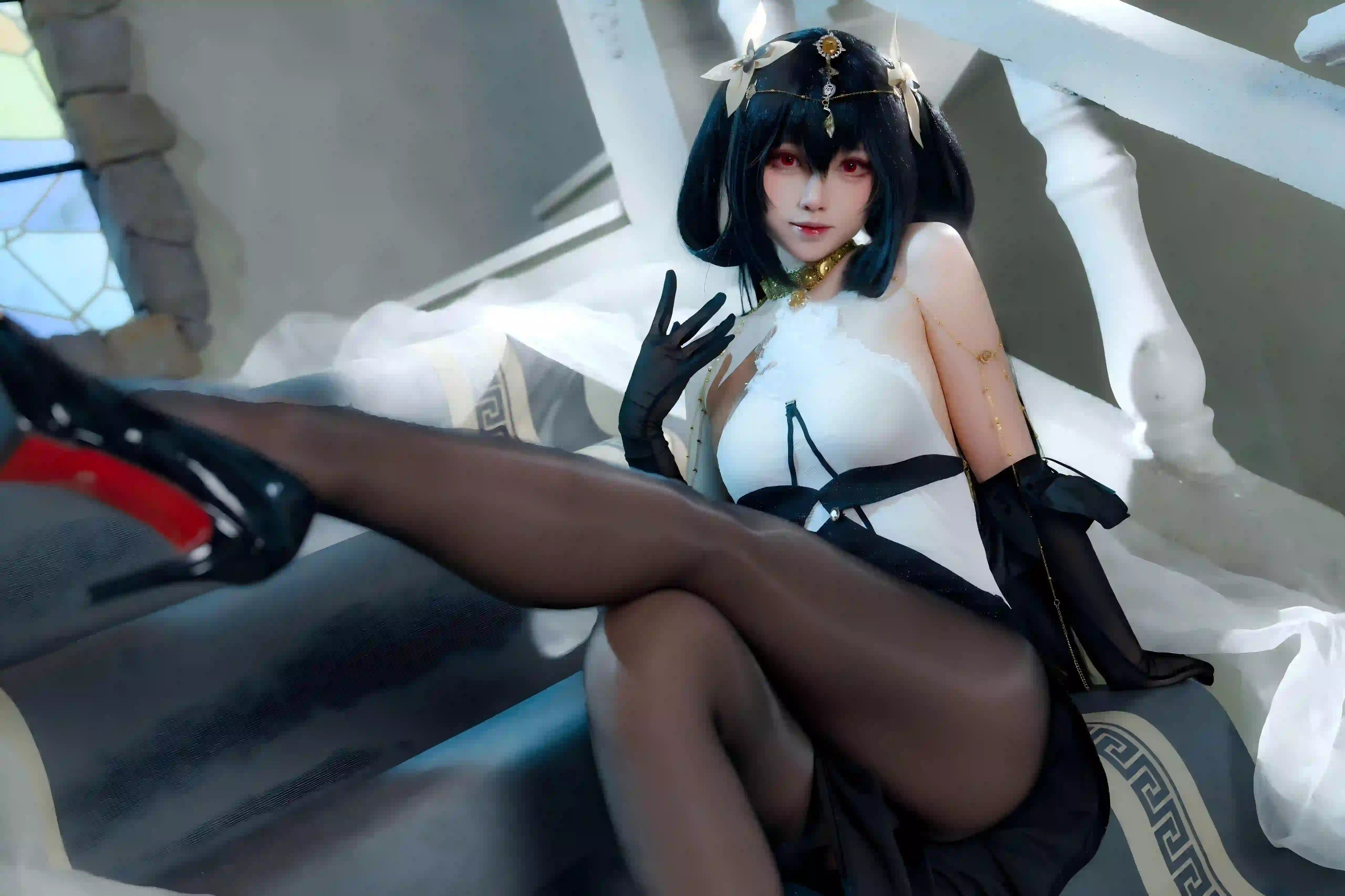 长腿 cosplay 长发美女 丝袜美腿 性感美女 黑丝高跟鞋
