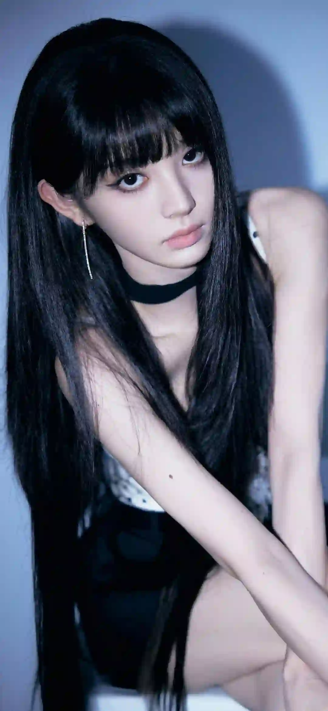 美女明星 酷酷女孩 田曦薇 长发美女