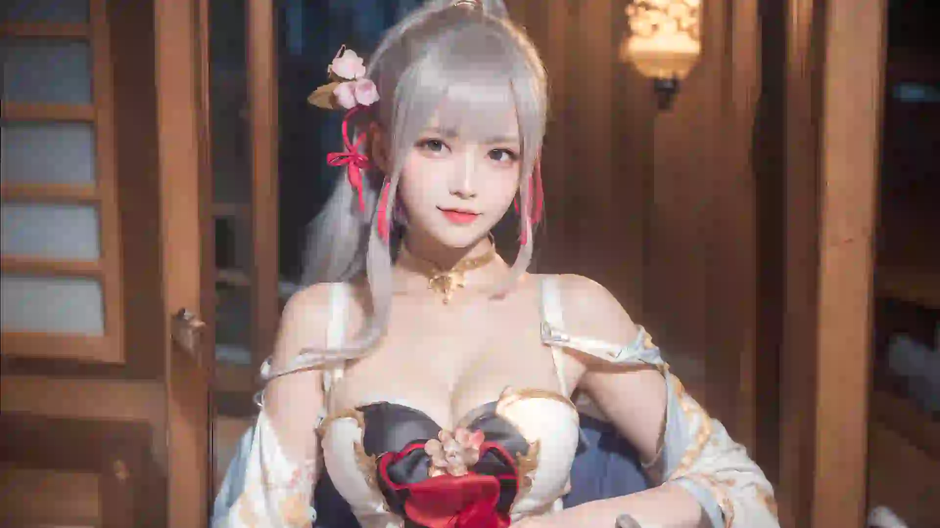 cos 长发美女 cosplay 长发吊带美女