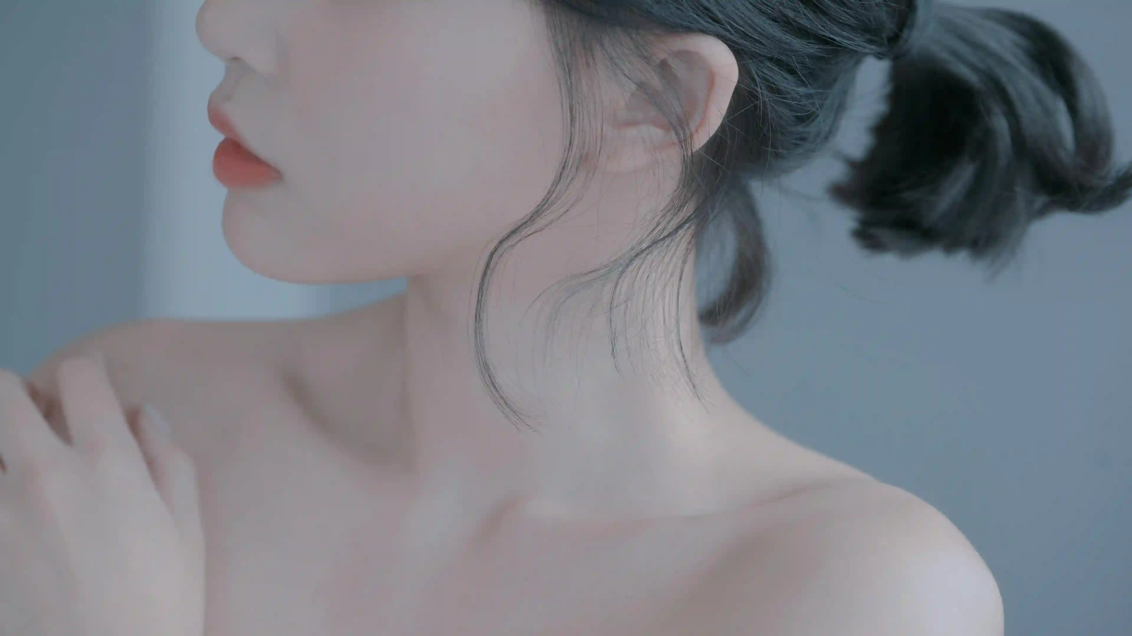 长发美女 绝美身材 好看侧脸