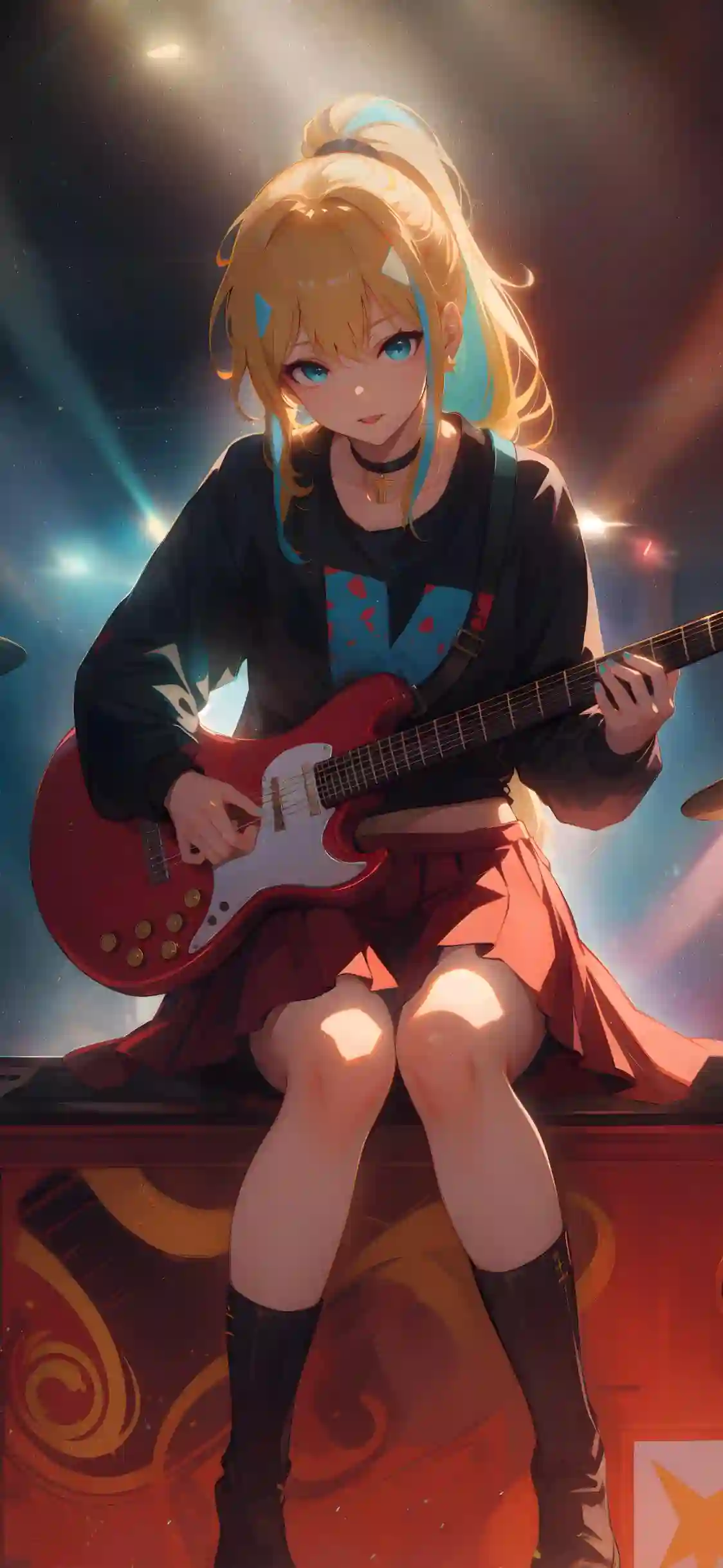 弹吉他的二次元女孩 动漫壁纸 二次元壁纸 可爱女孩