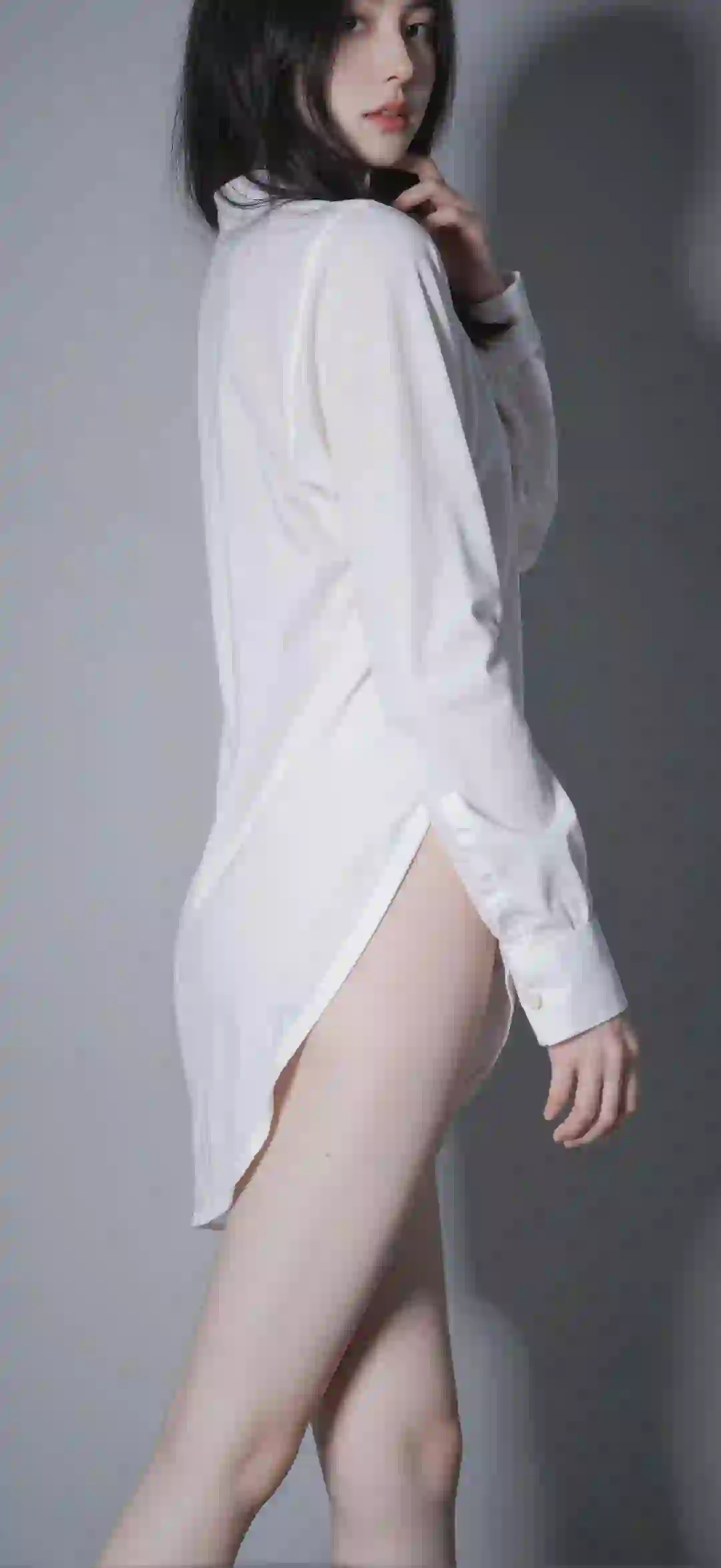 长发白衣美女 长腿美女 性感美女