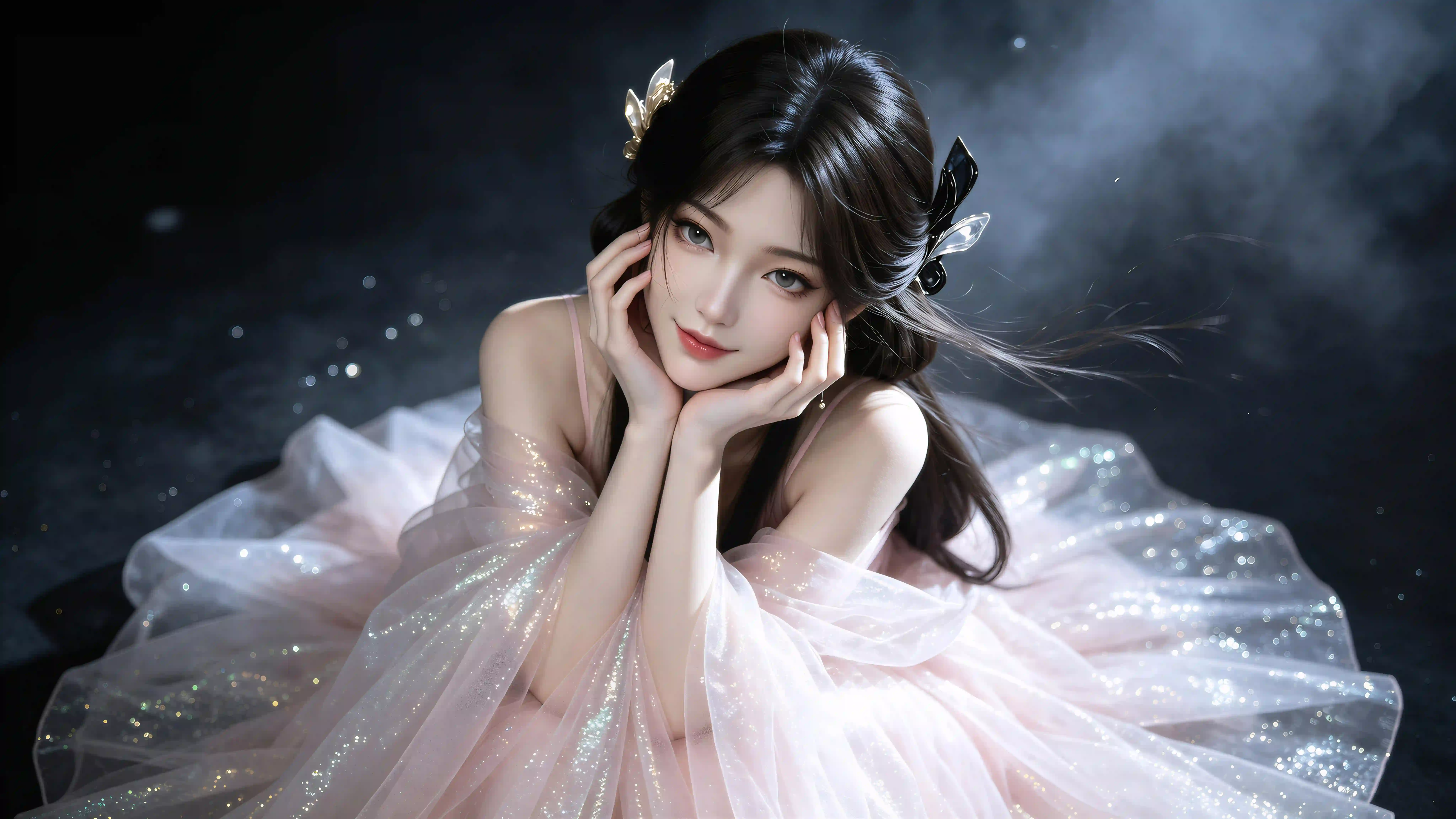 凡人修仙传 长发美女 性感 古风 仙侠 梅凝 可爱 双手托脸
