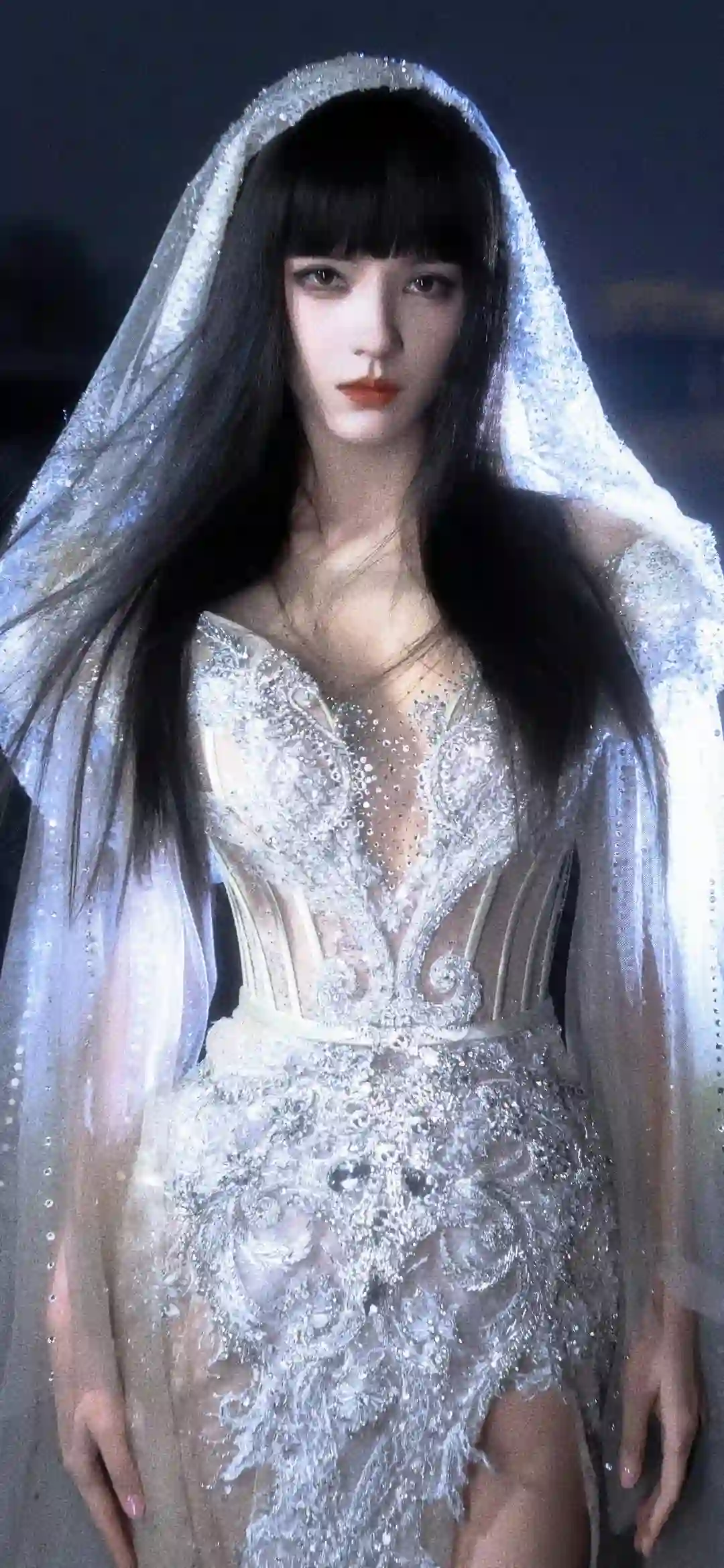 白裙美女 张予曦 长发美女