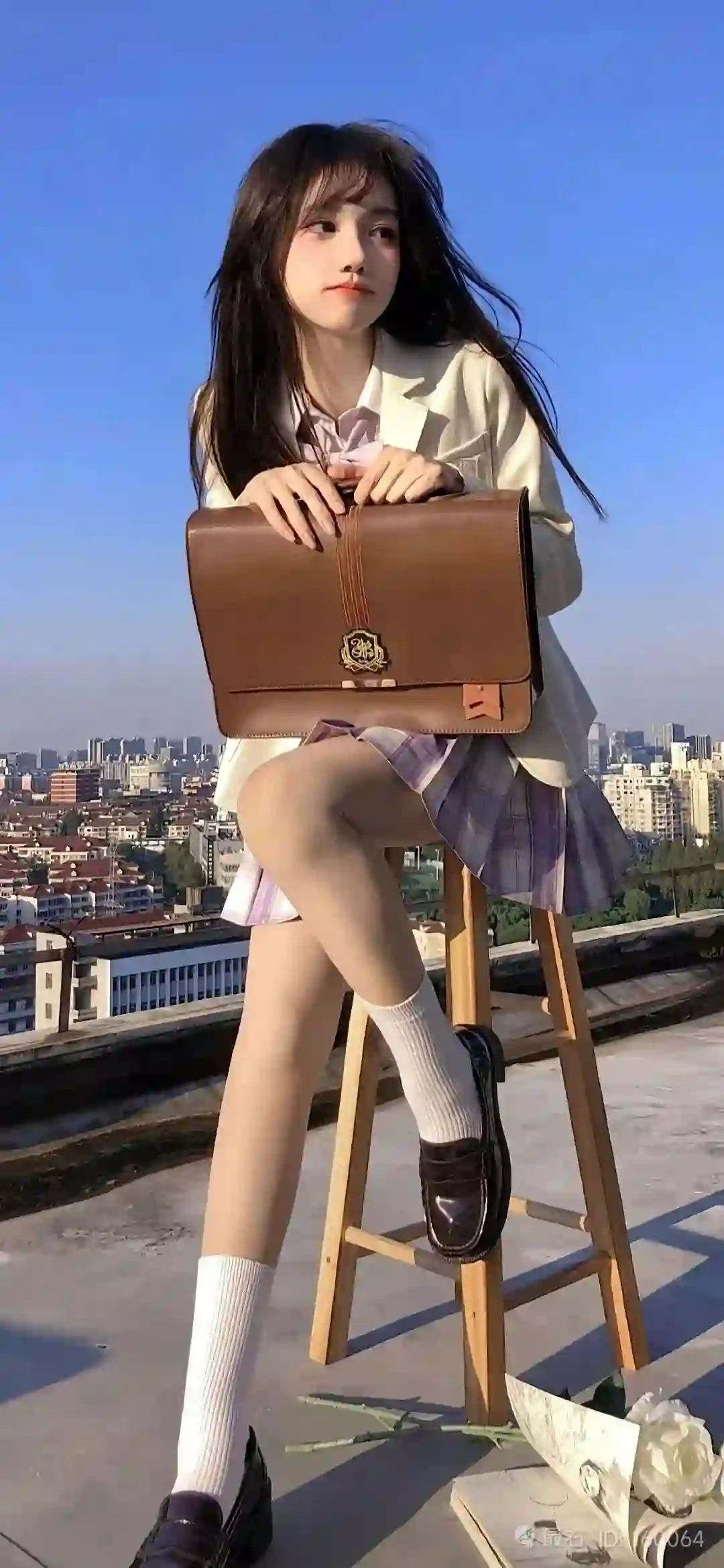 jk美女 户外写真 长腿美女