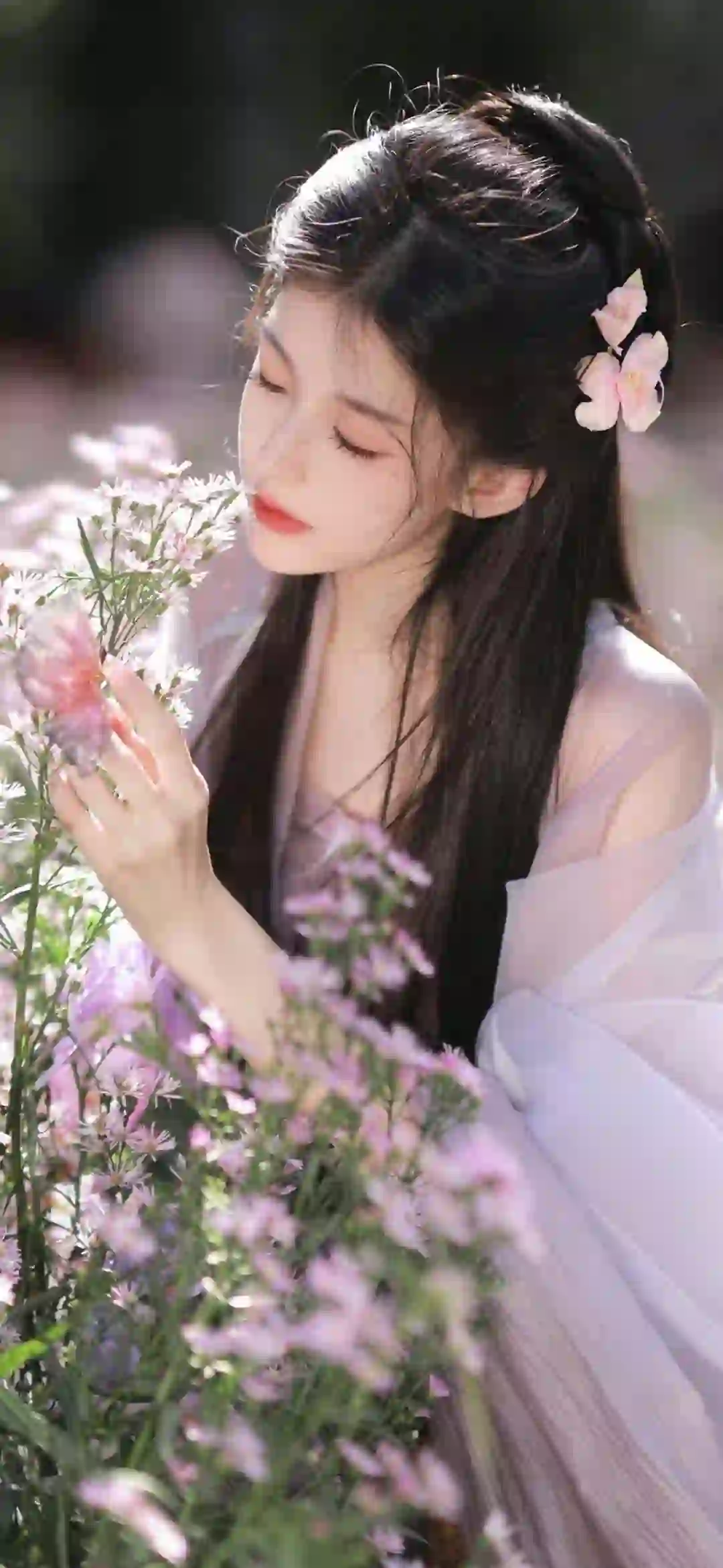 花 长发清纯美女 古风美女 汉服古风