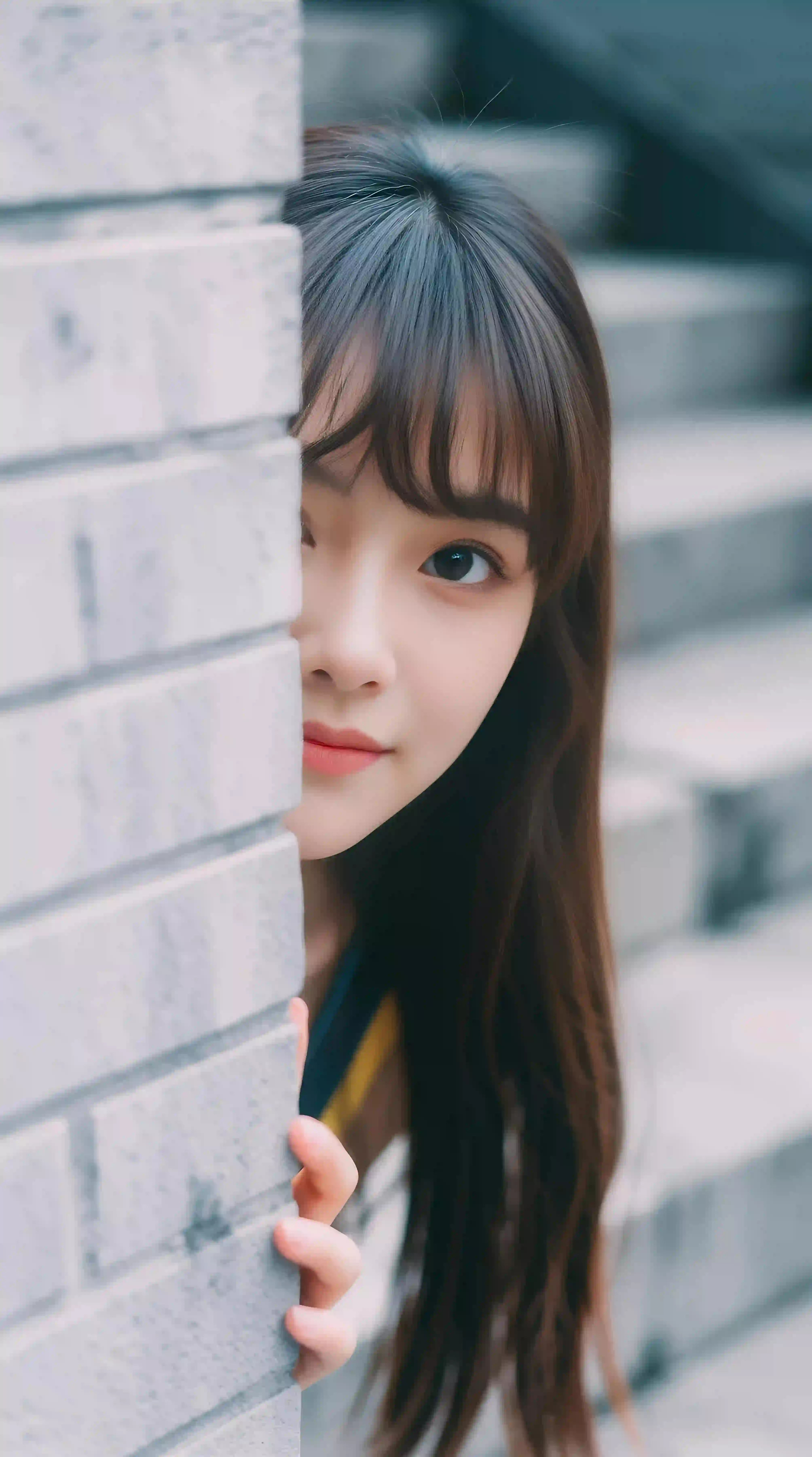 长发清纯美女 可爱 户外 小清新
