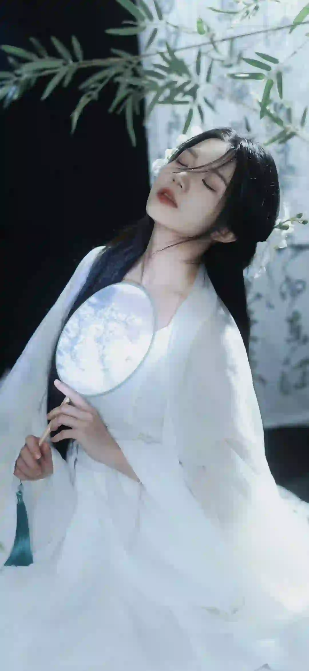 长发古风美女 古风美女 白色古风长裙