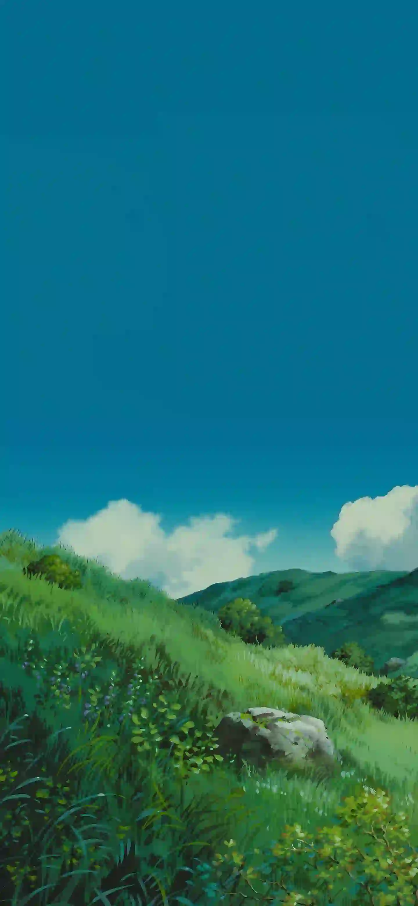 山坡 白云 蓝天白云 绿草