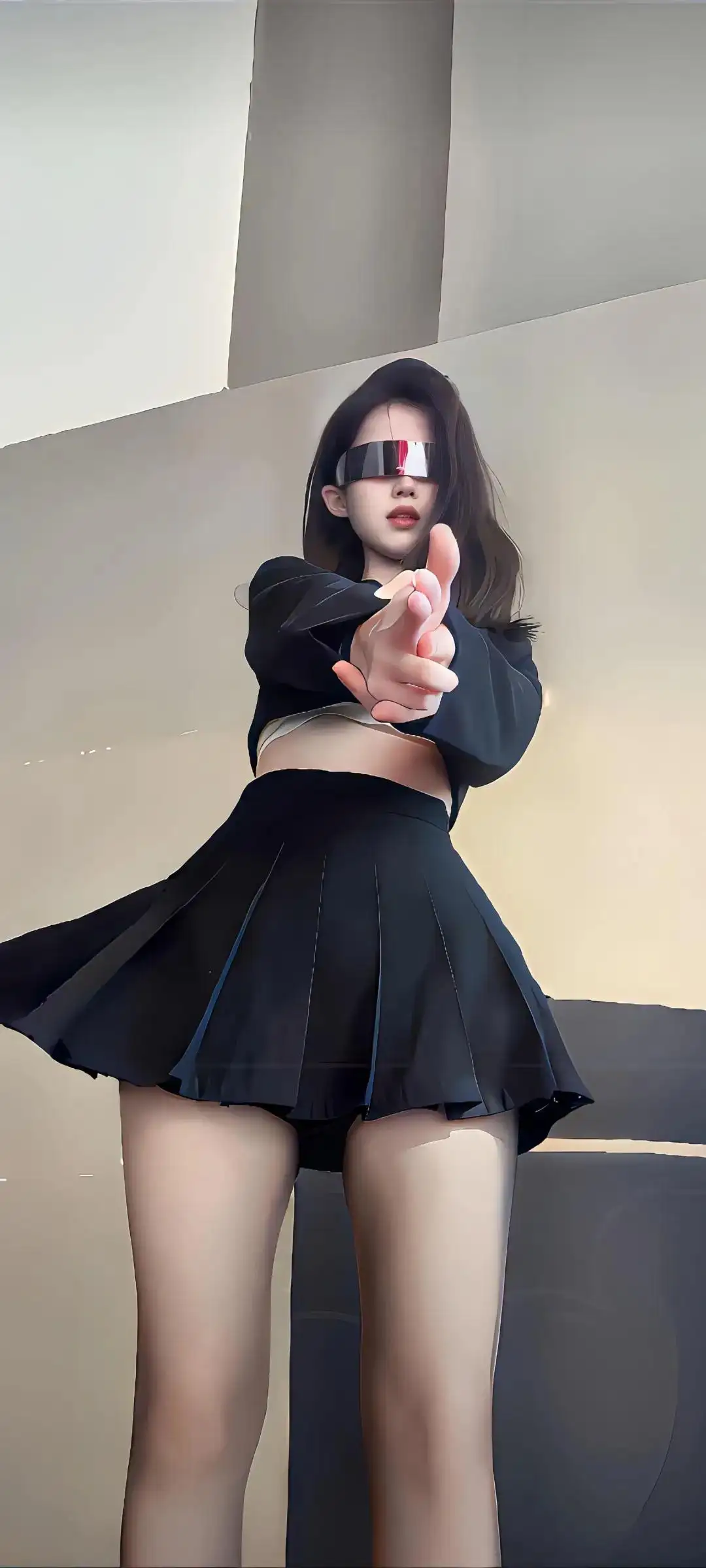 长发jk长腿美女