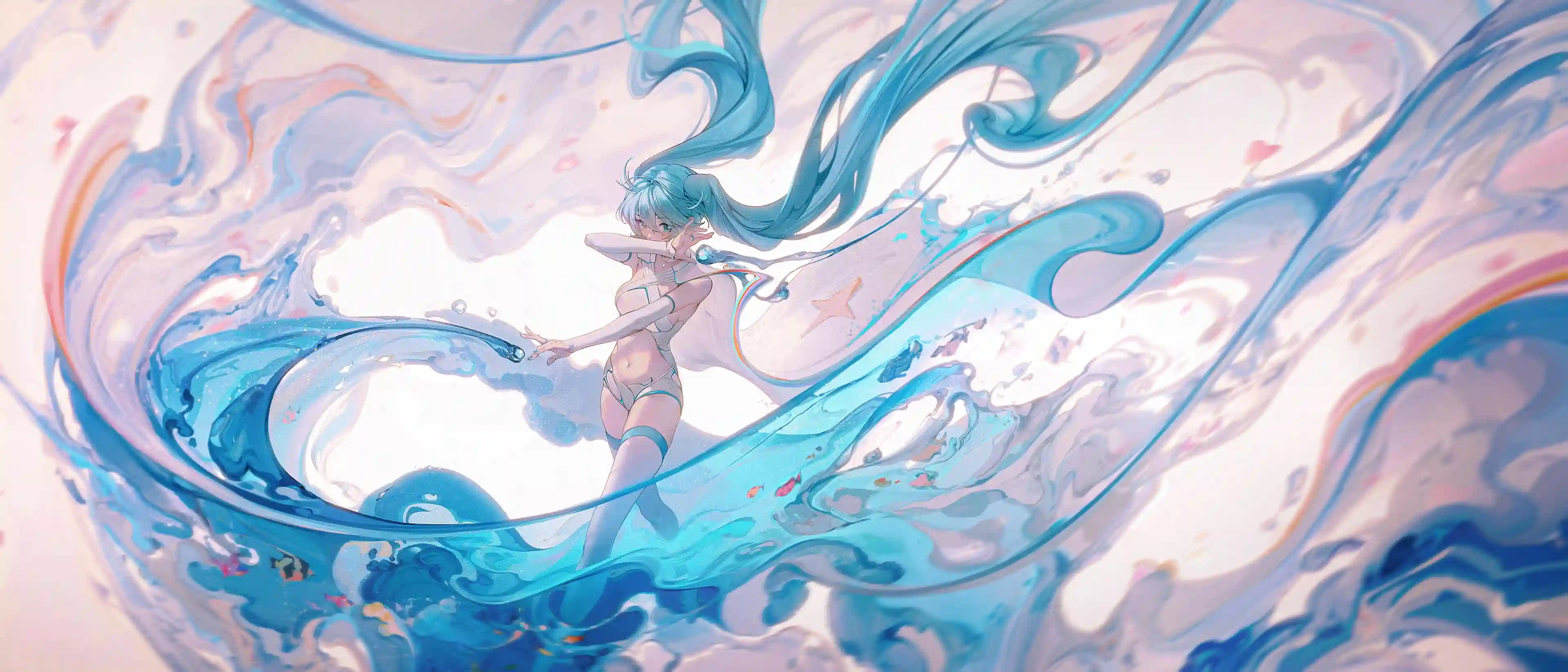 动漫 二次元 初音未来 蓝色头发