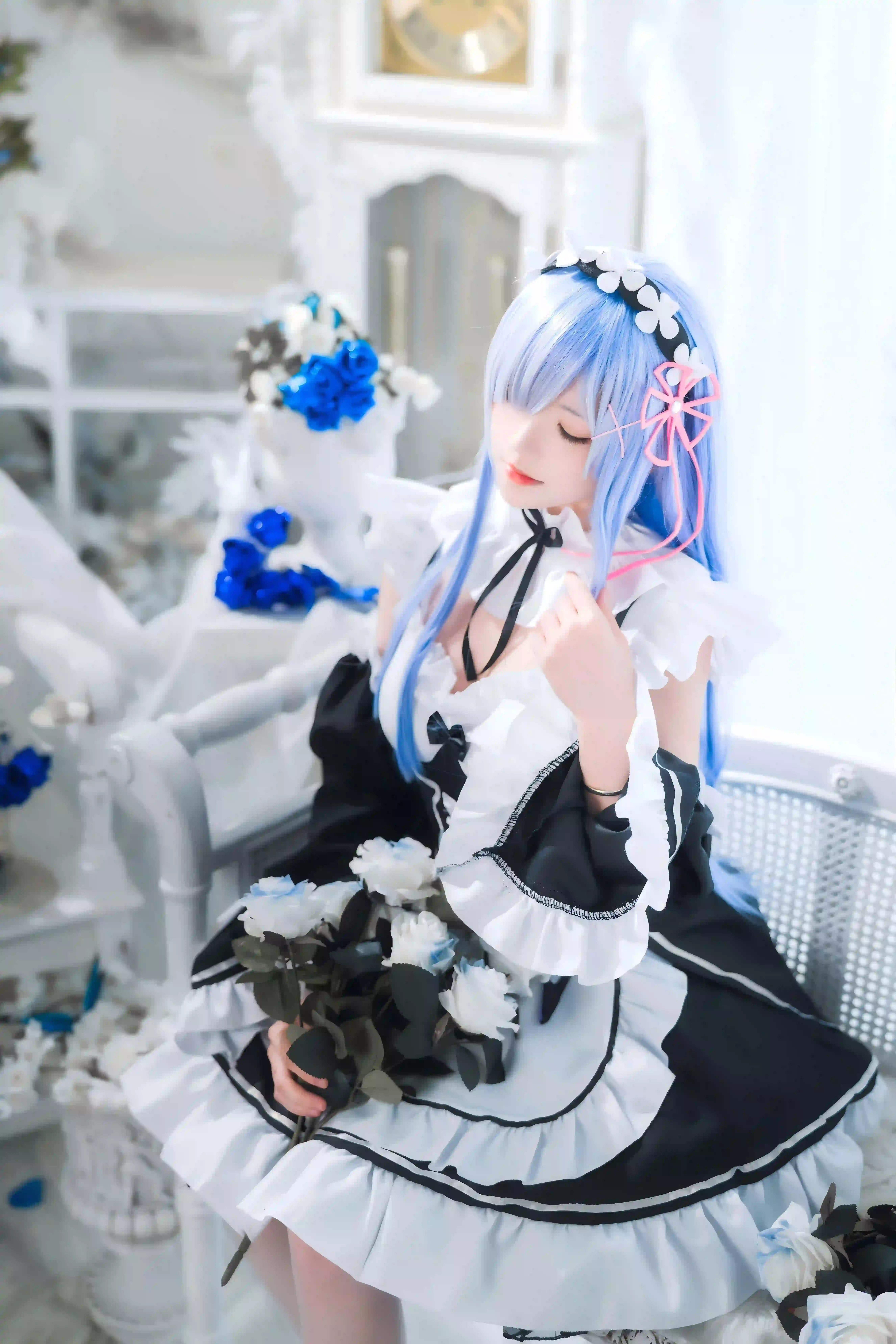 coser 长腿美女 蓝色头发 可爱女孩 3