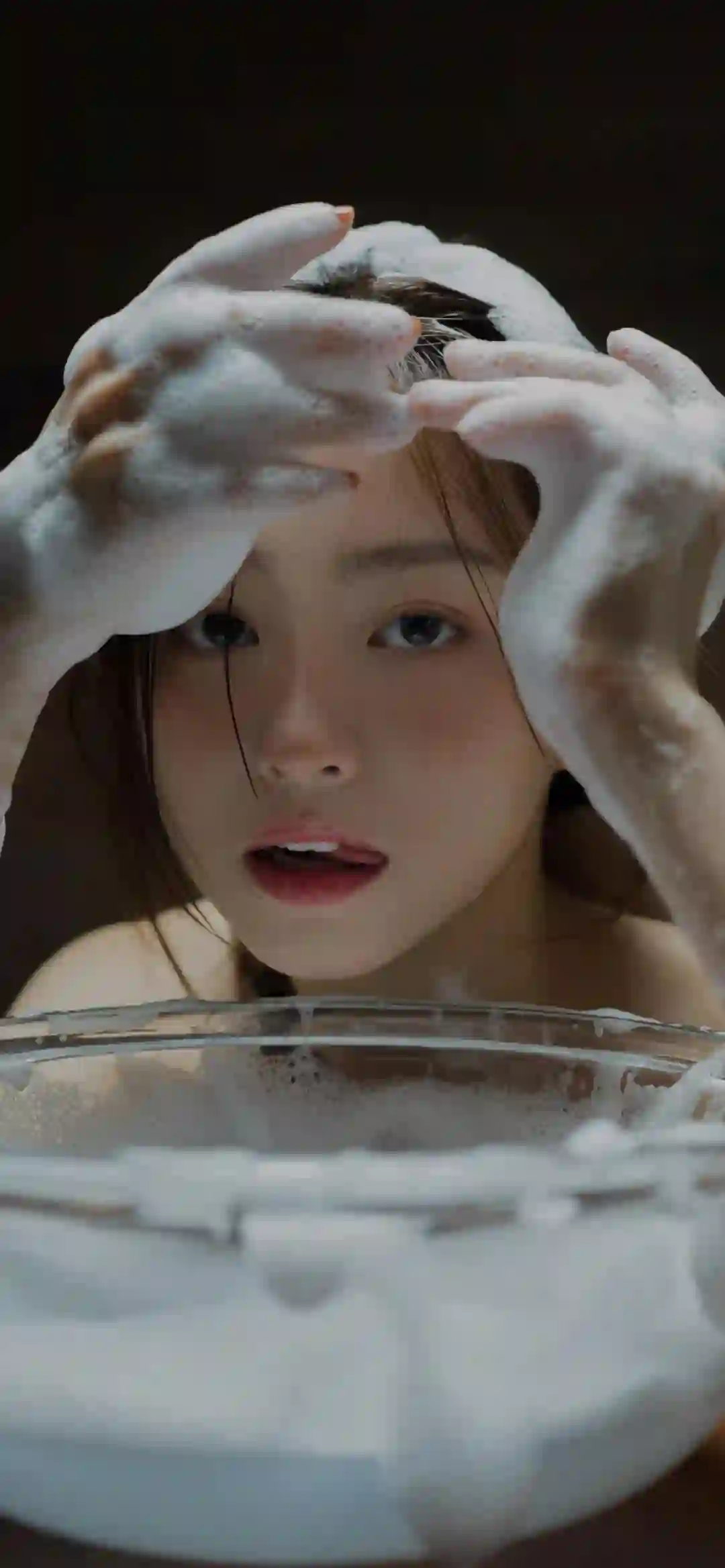 美女 长发美女 清纯美女  泡泡浴 可爱