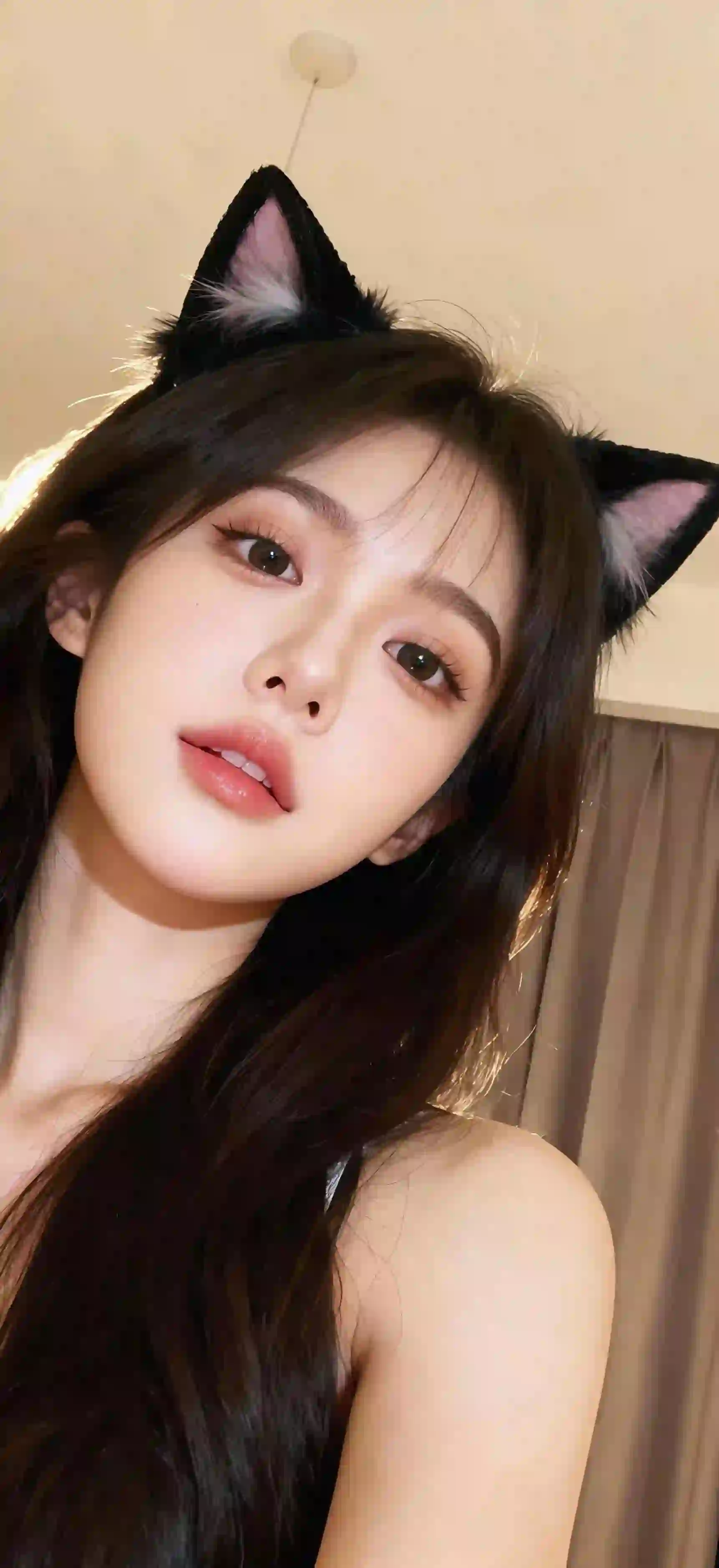 可爱猫耳女孩 可爱 长发女孩