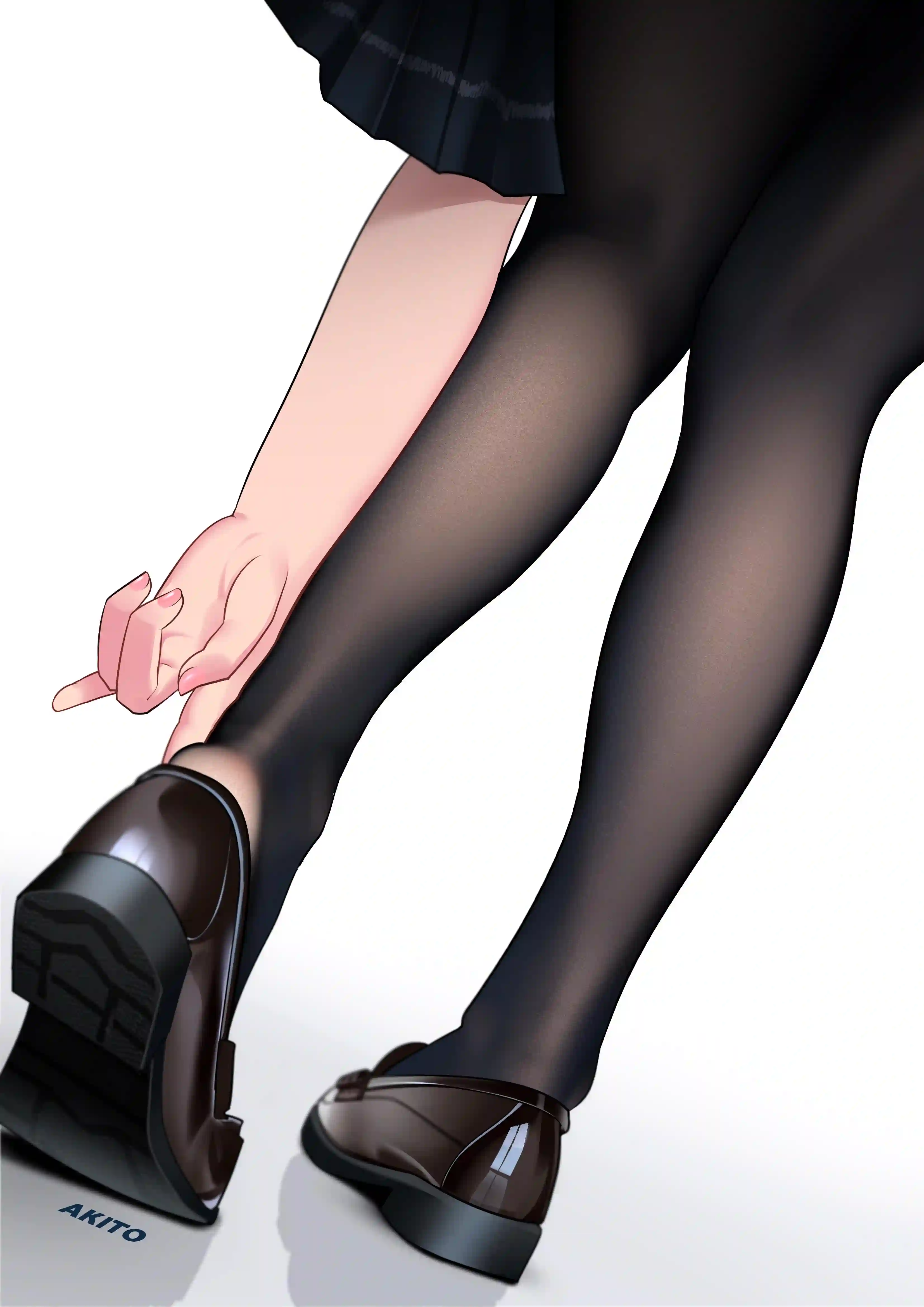 jk美女 美腿 黑色丝袜 