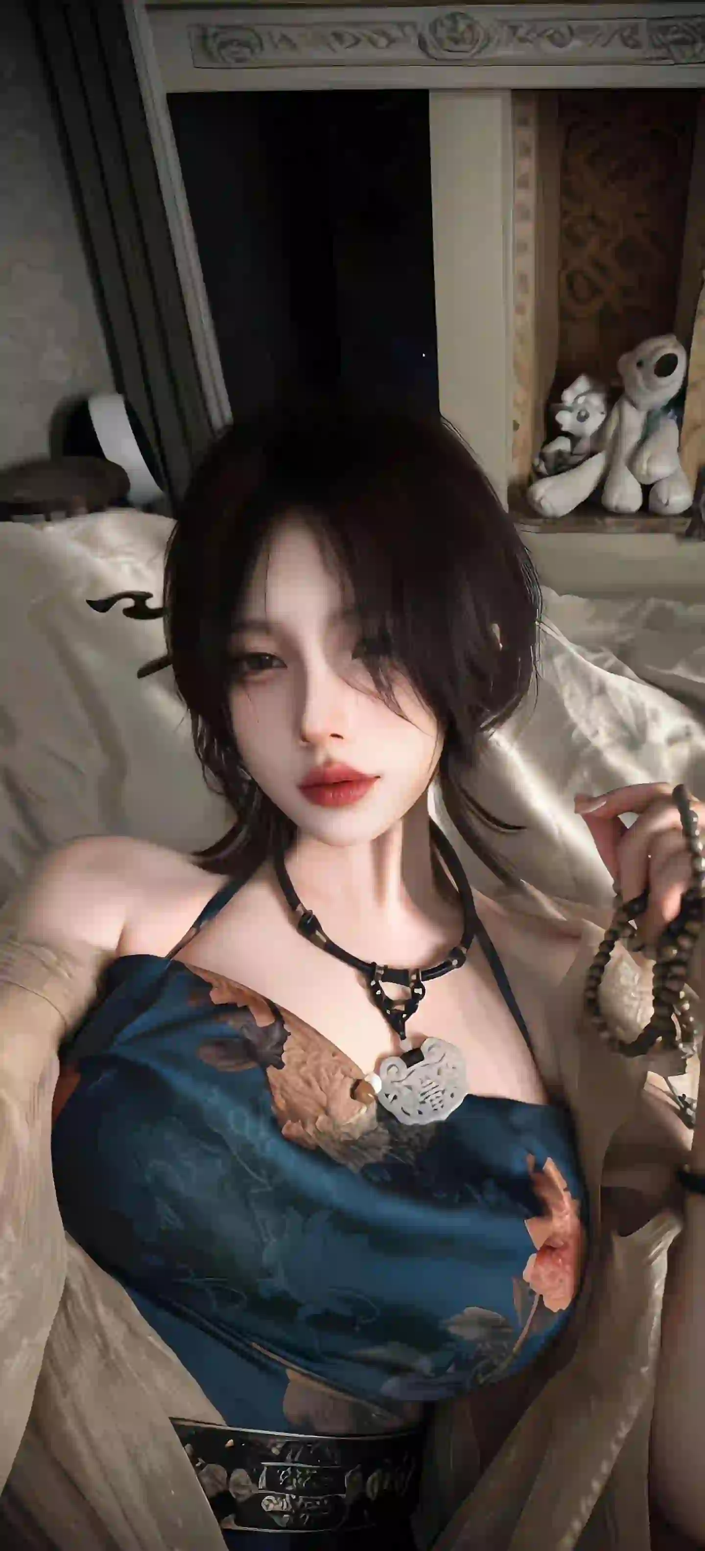 长发美女 旗袍美女 居家写真