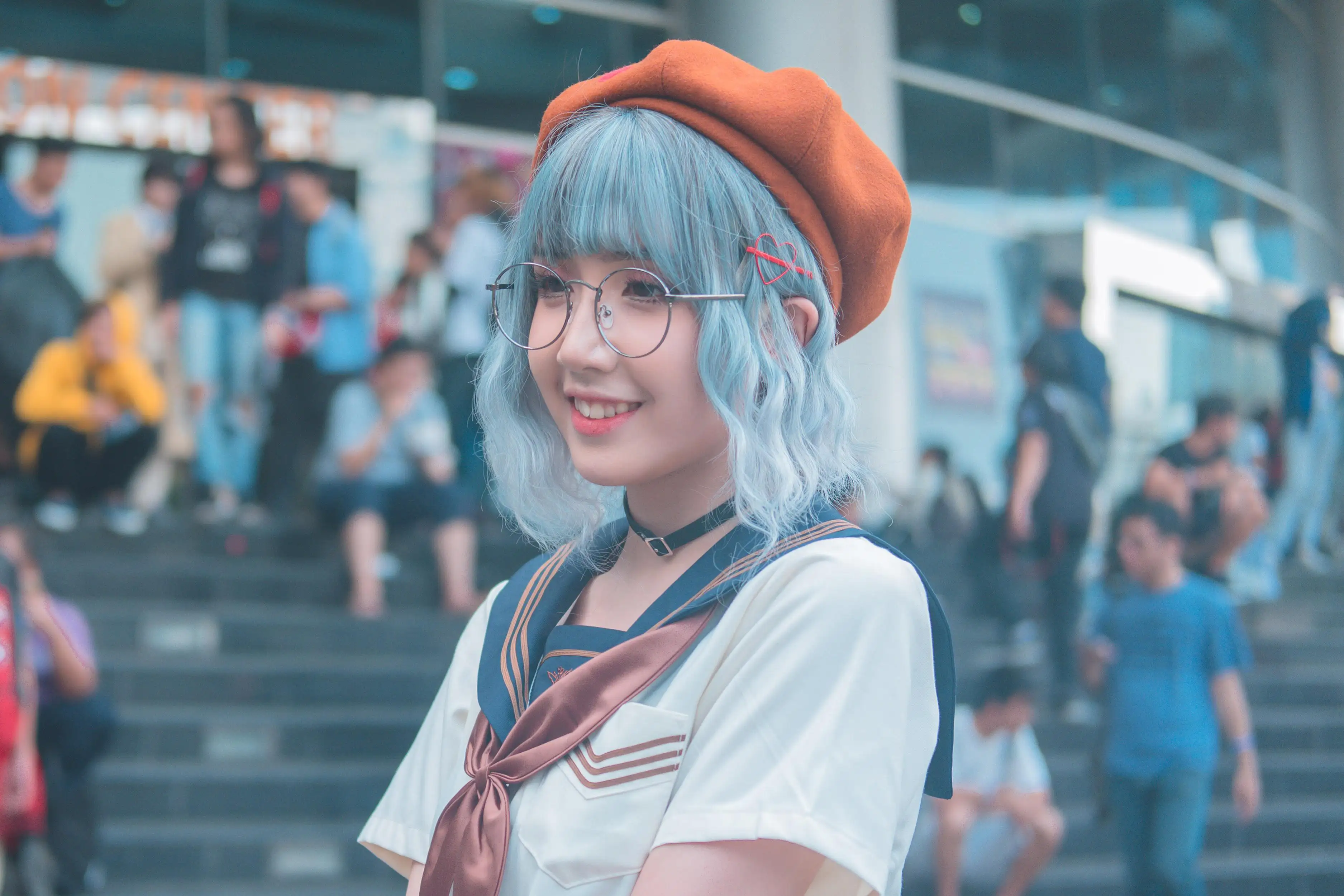 戴帽子的可爱coser