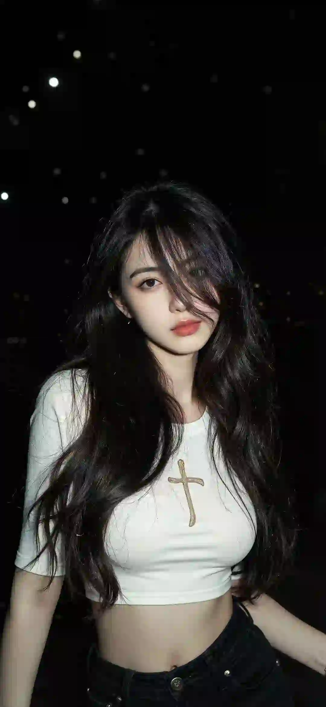 美女 长发美女 夜晚