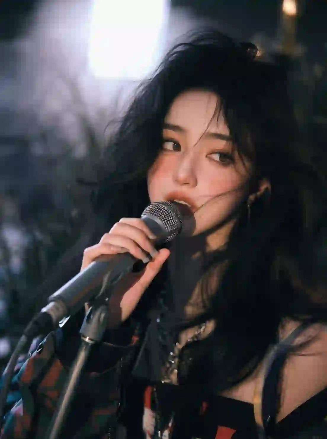 长发女孩 唱歌 个性女孩 魅力 歌手