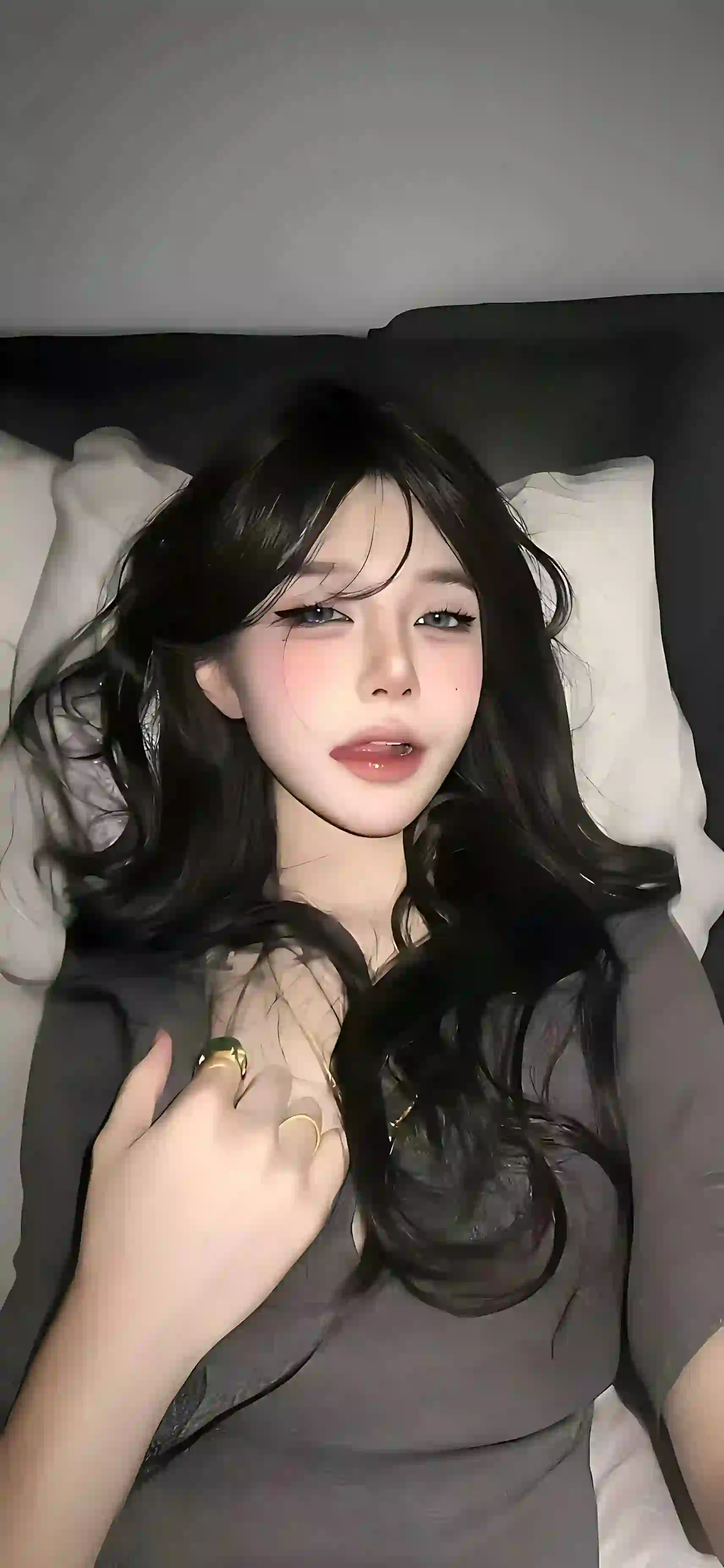 长发性感美女 居家